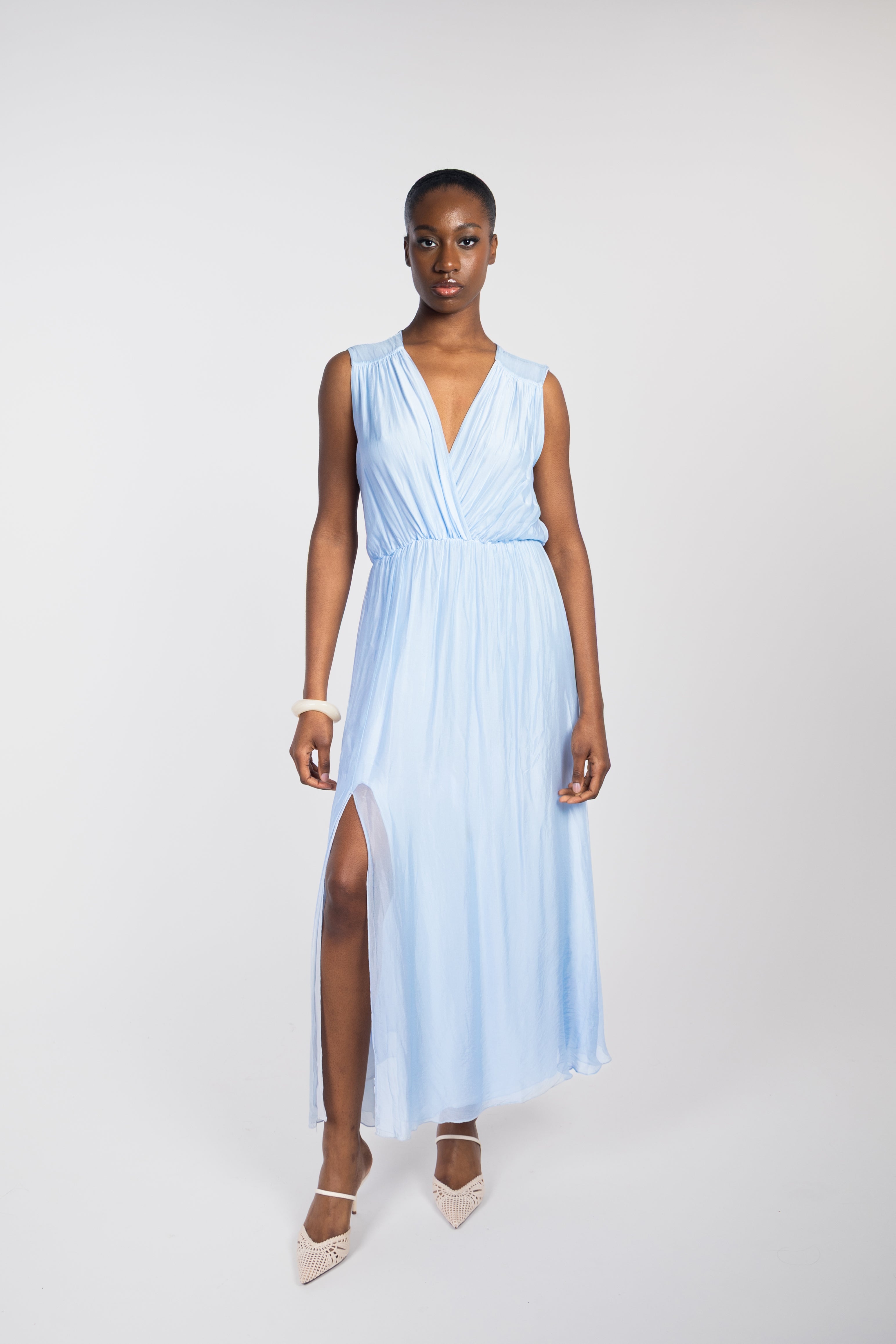 Fluid slit maxi dress