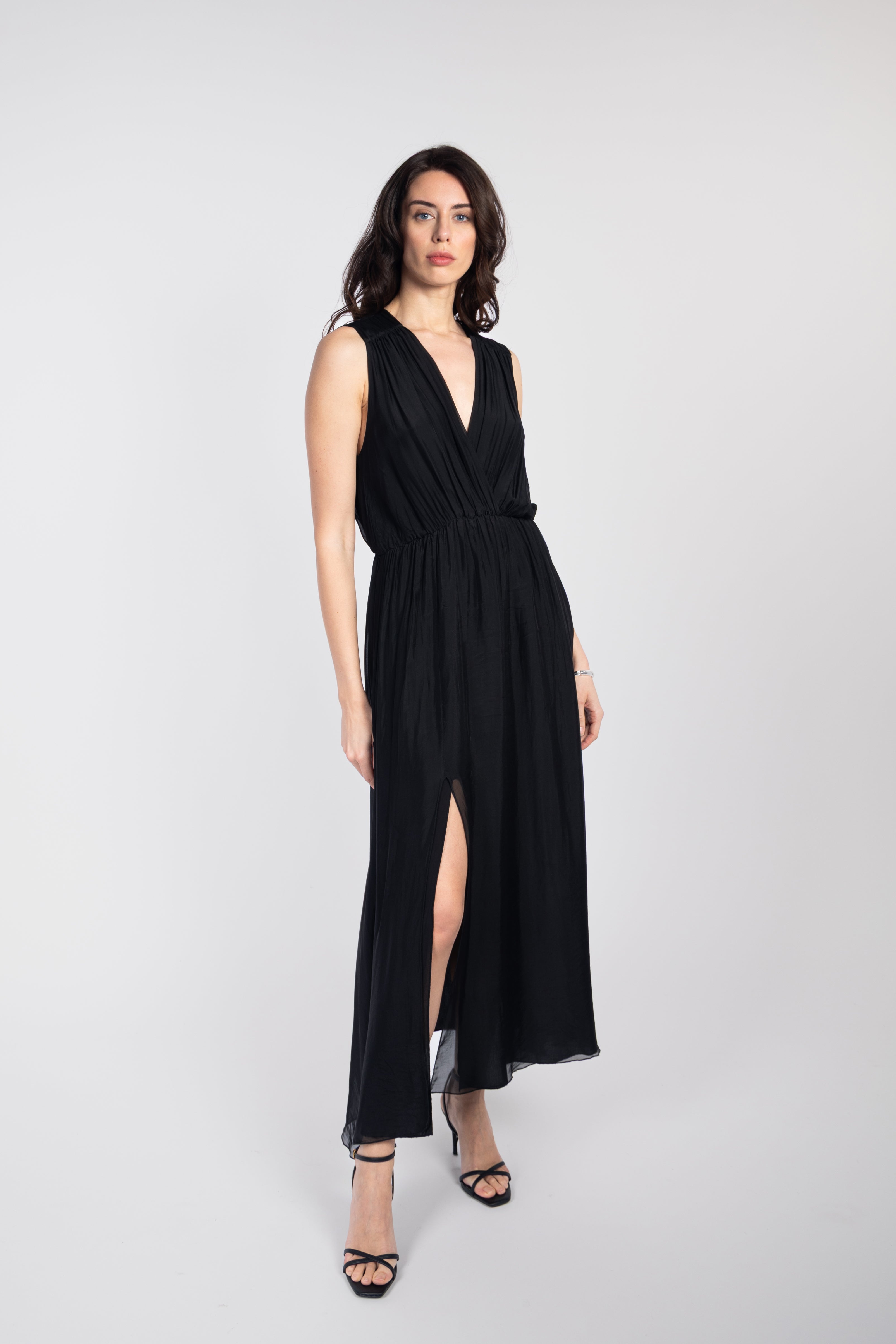 Fluid slit maxi dress