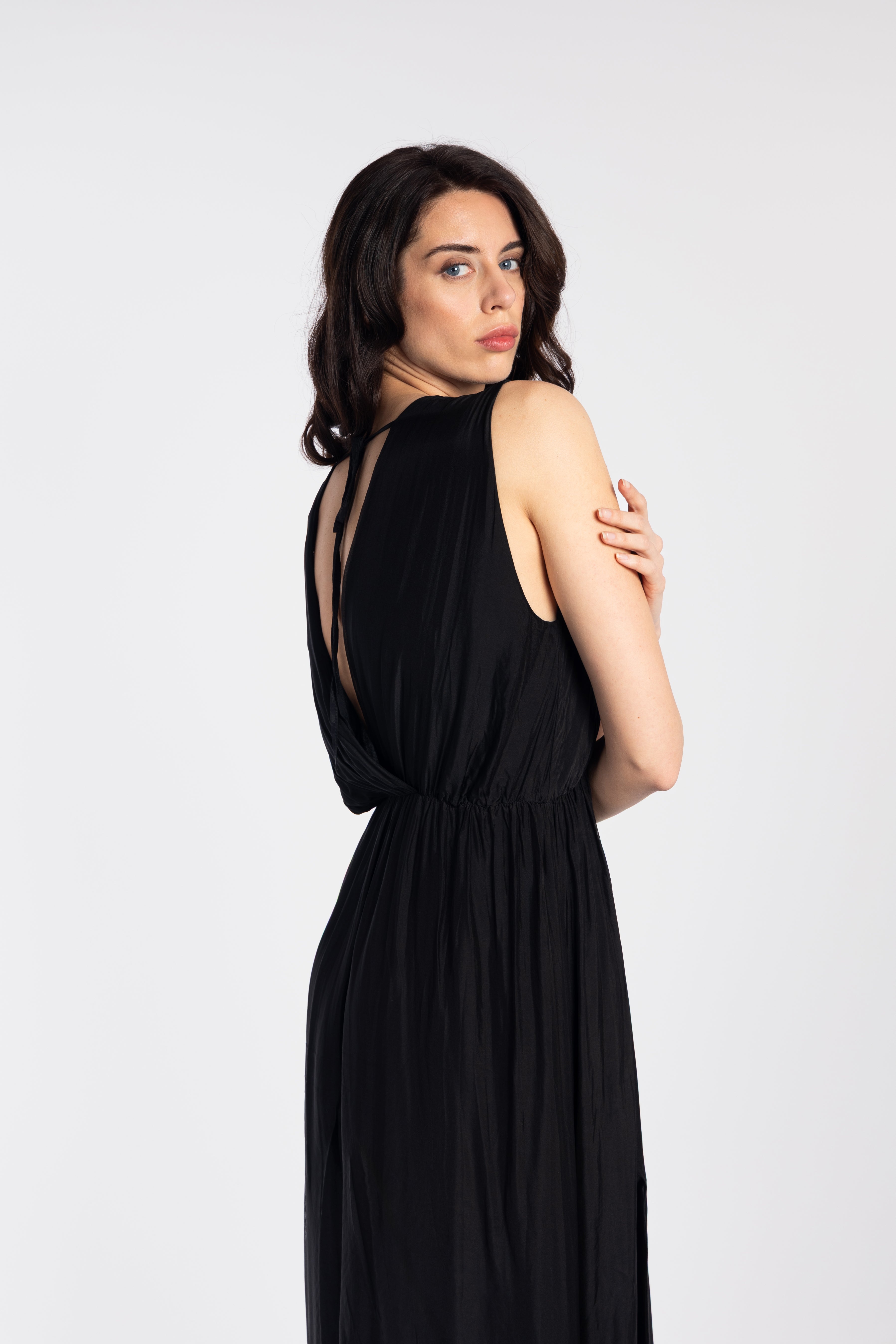 Fluid slit maxi dress