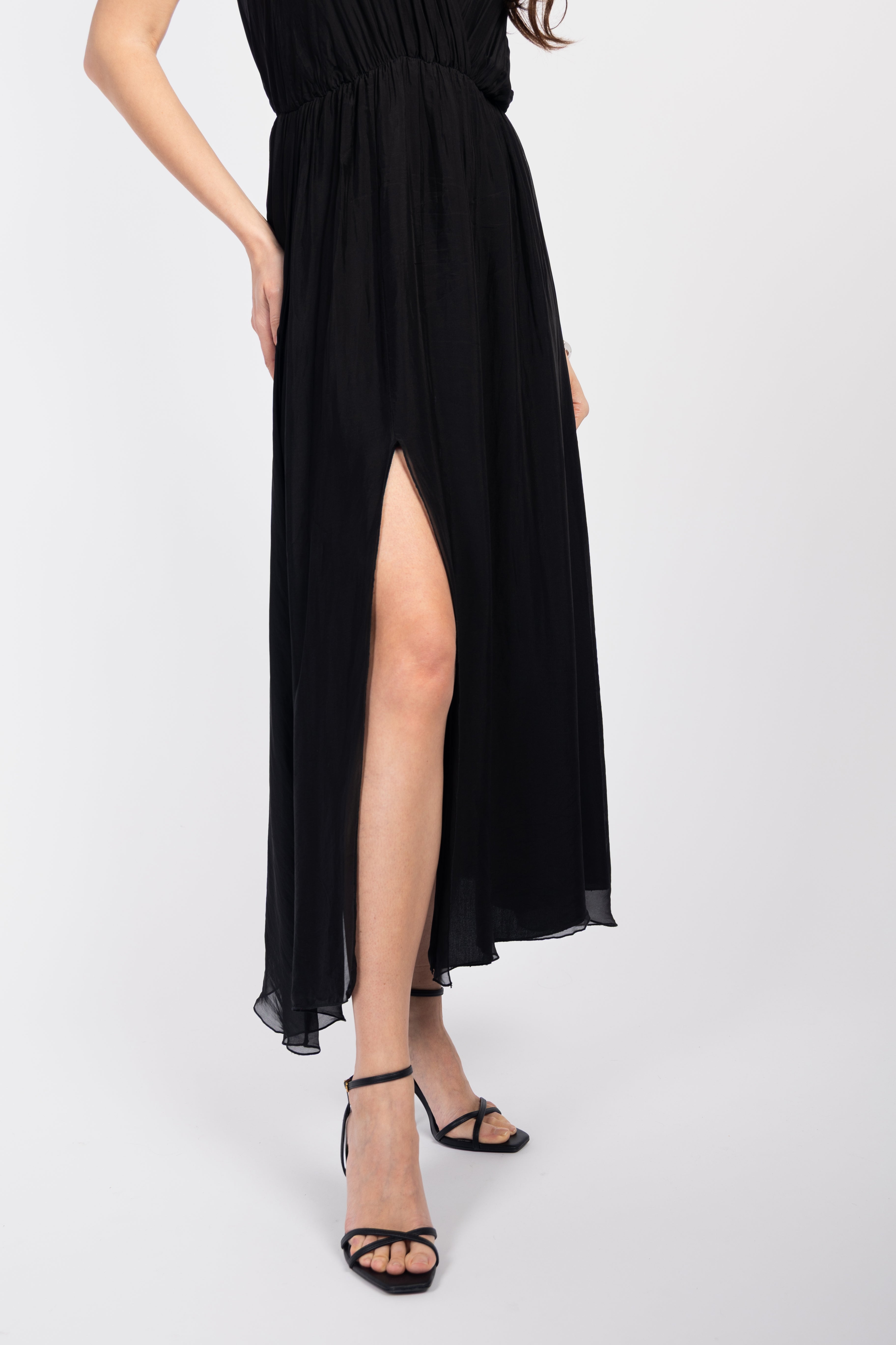 Fluid slit maxi dress