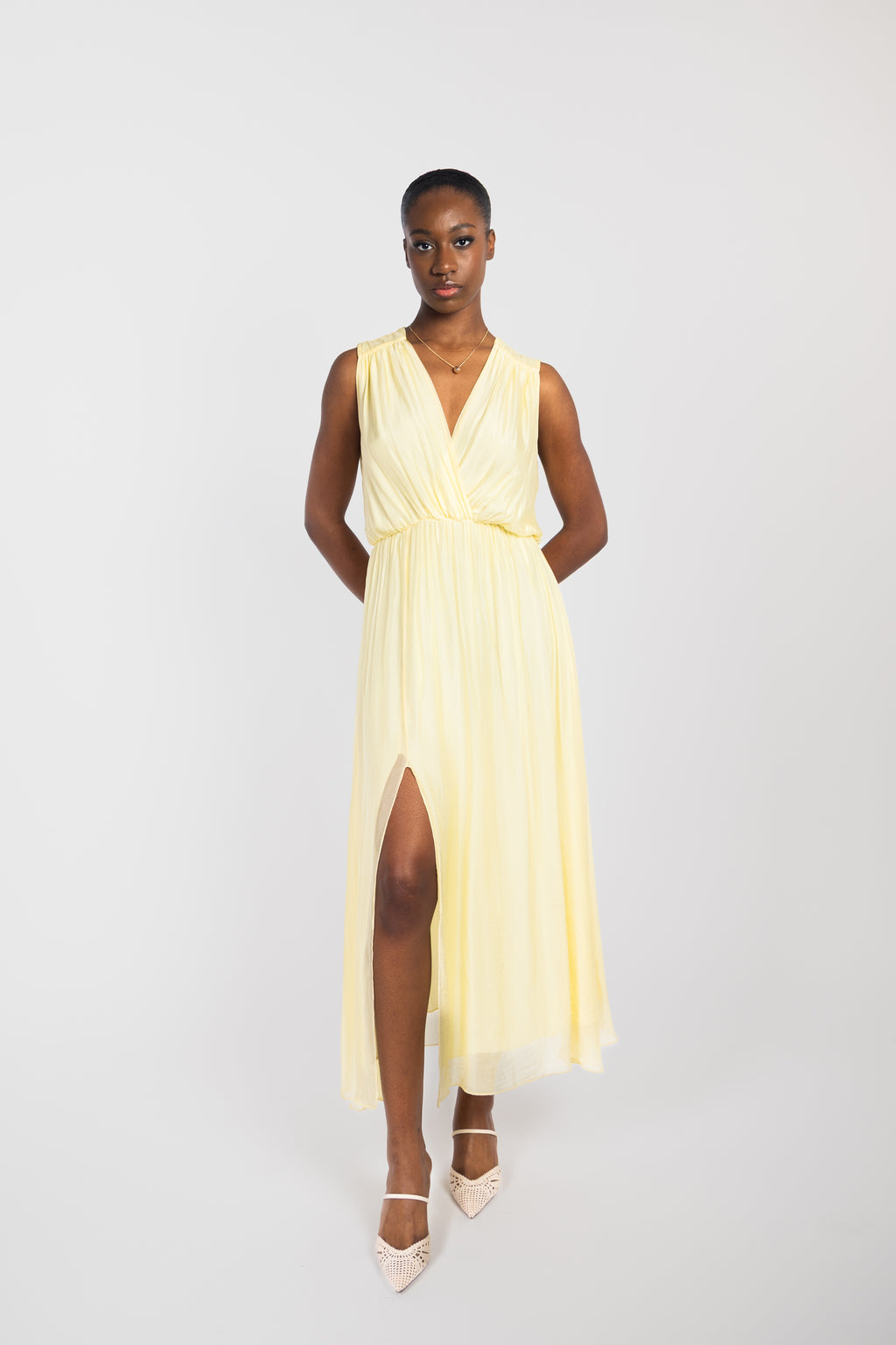 Fluid slit maxi dress