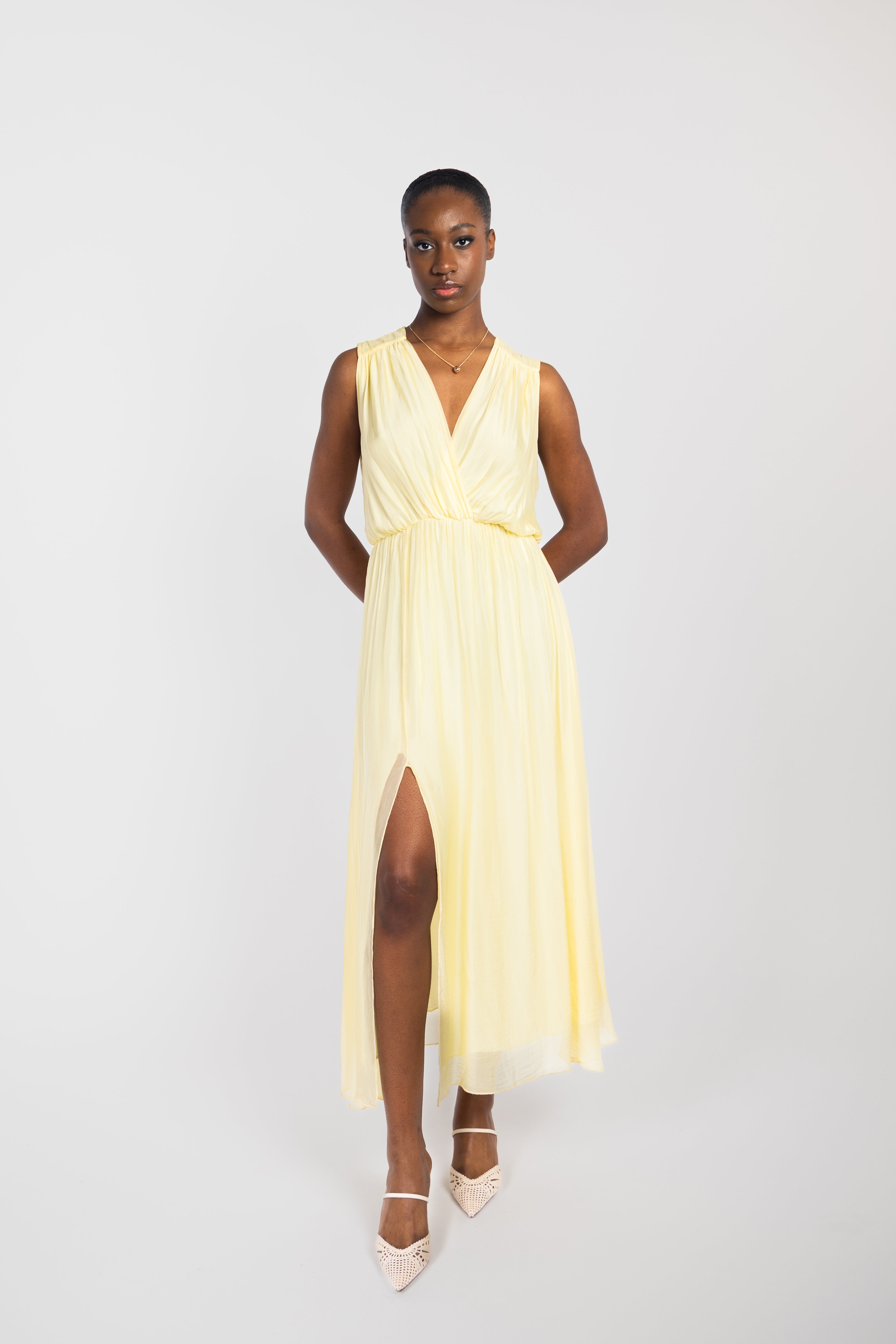 Fluid slit maxi dress