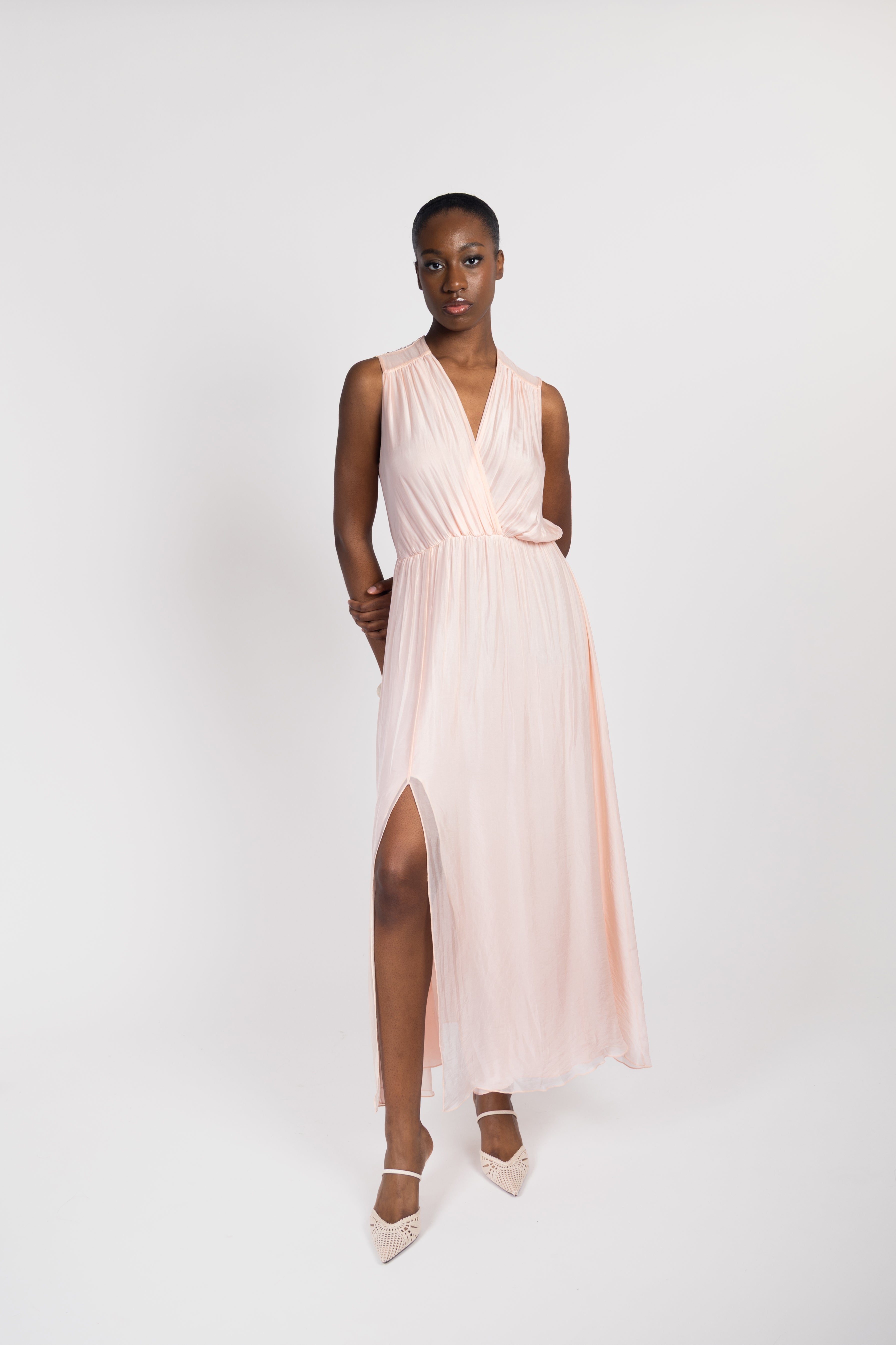 Fluid slit maxi dress