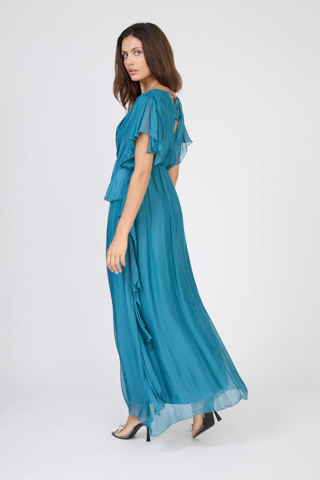Flowing tiered maxi dress