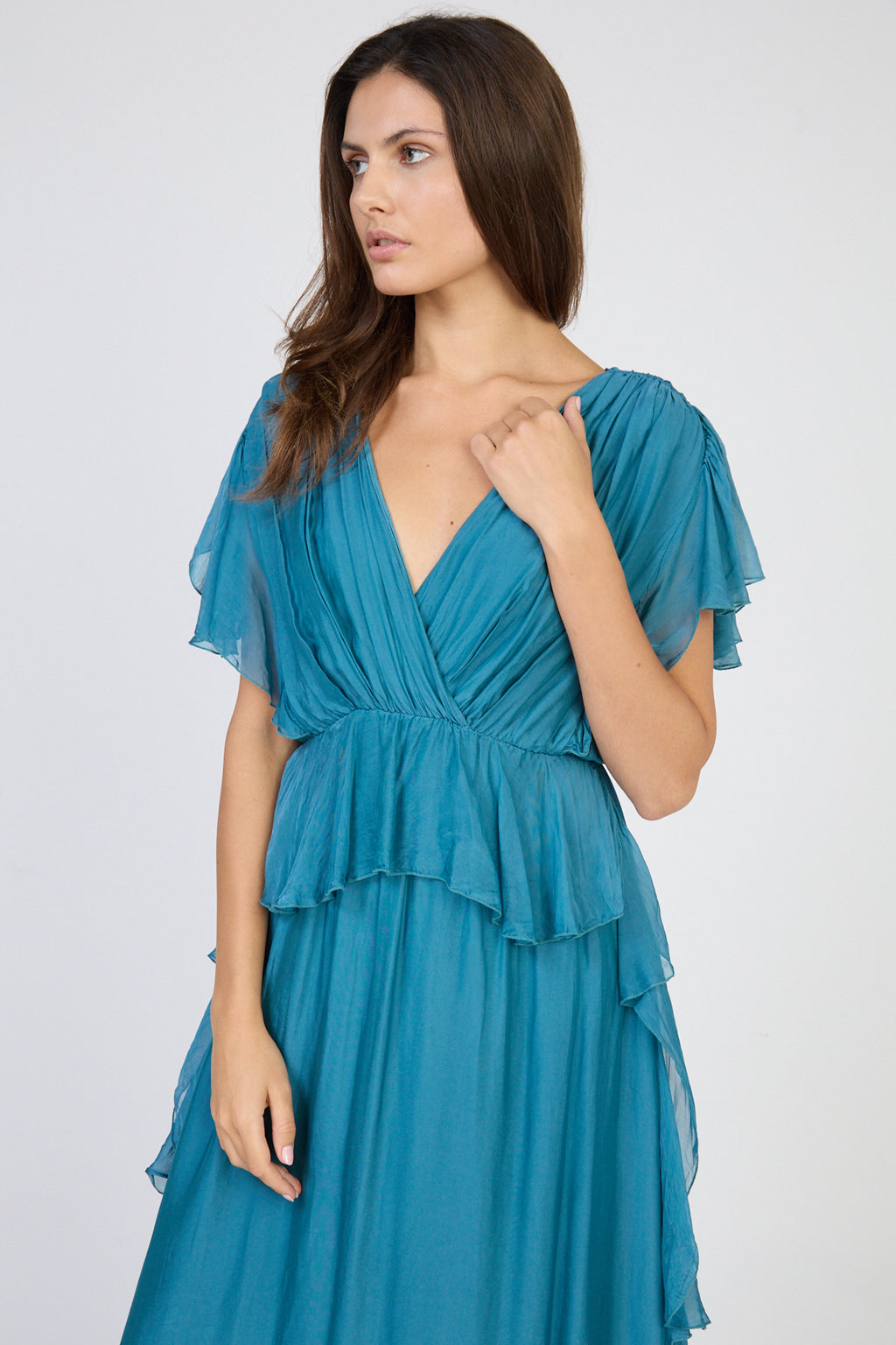 Flowing tiered maxi dress