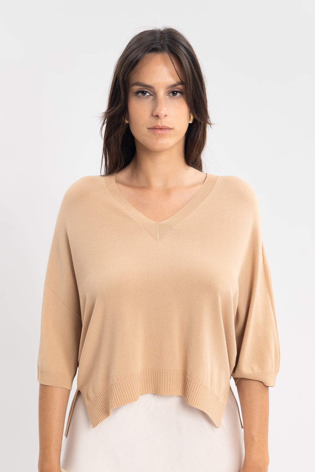 Maille froide sans couture avec fentes