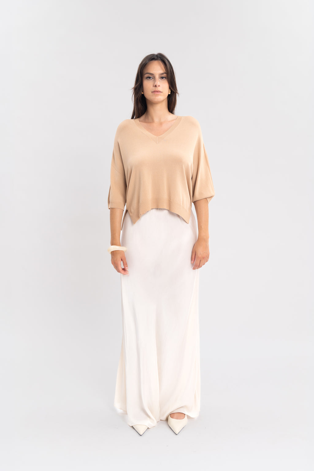 Maille froide sans couture avec fentes