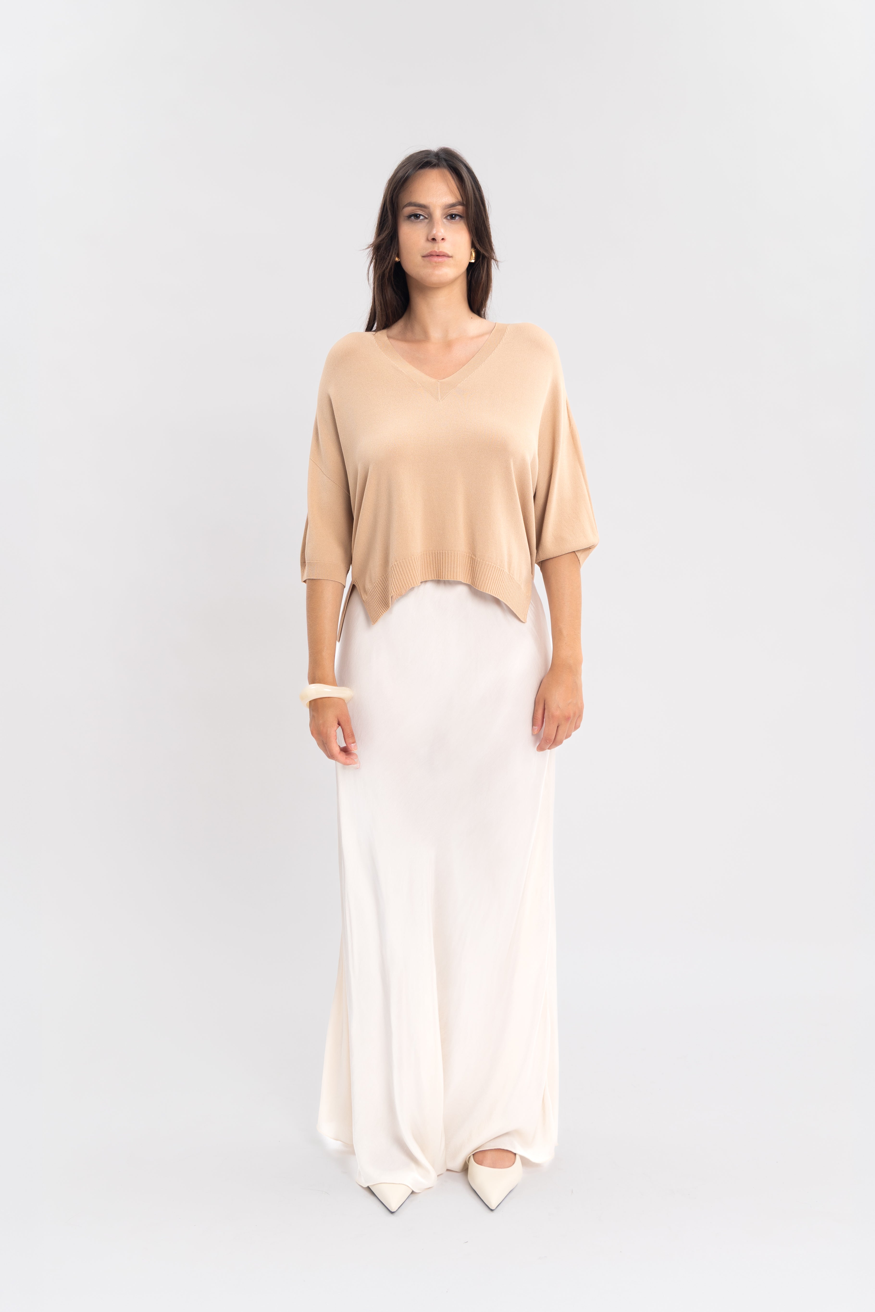 Maille froide sans couture avec fentes