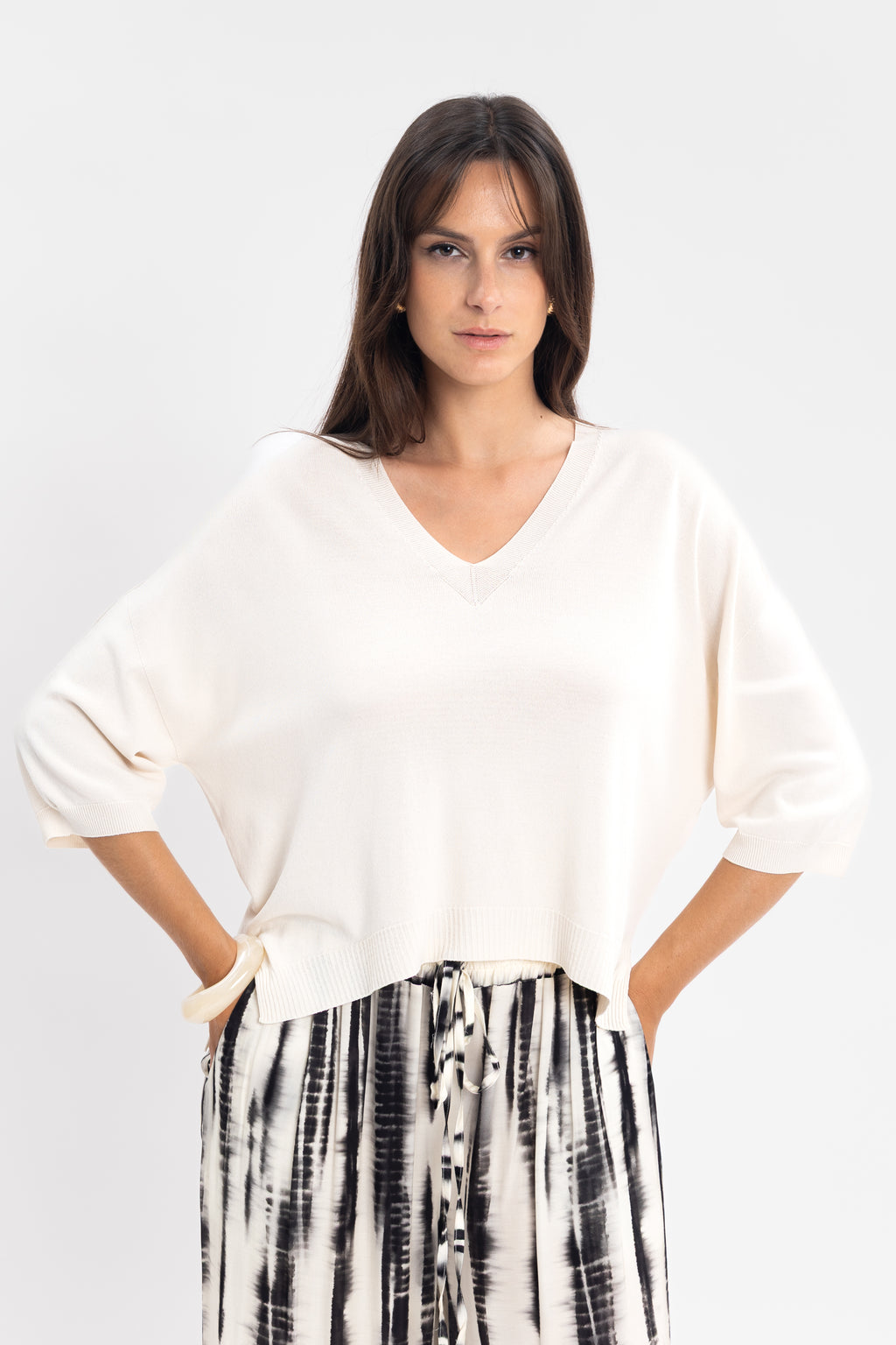 Maille froide sans couture avec fentes