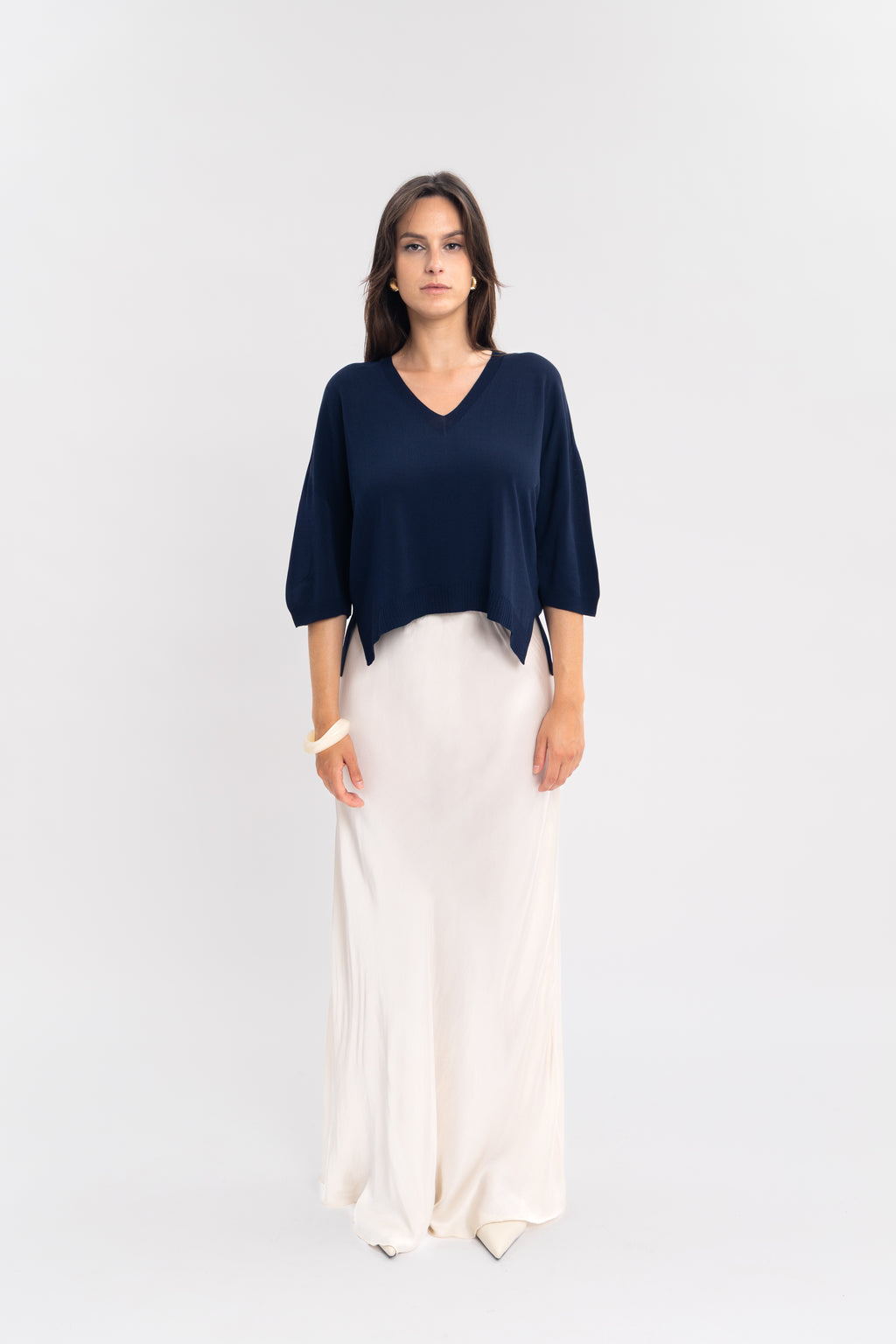 Maille froide sans couture avec fentes