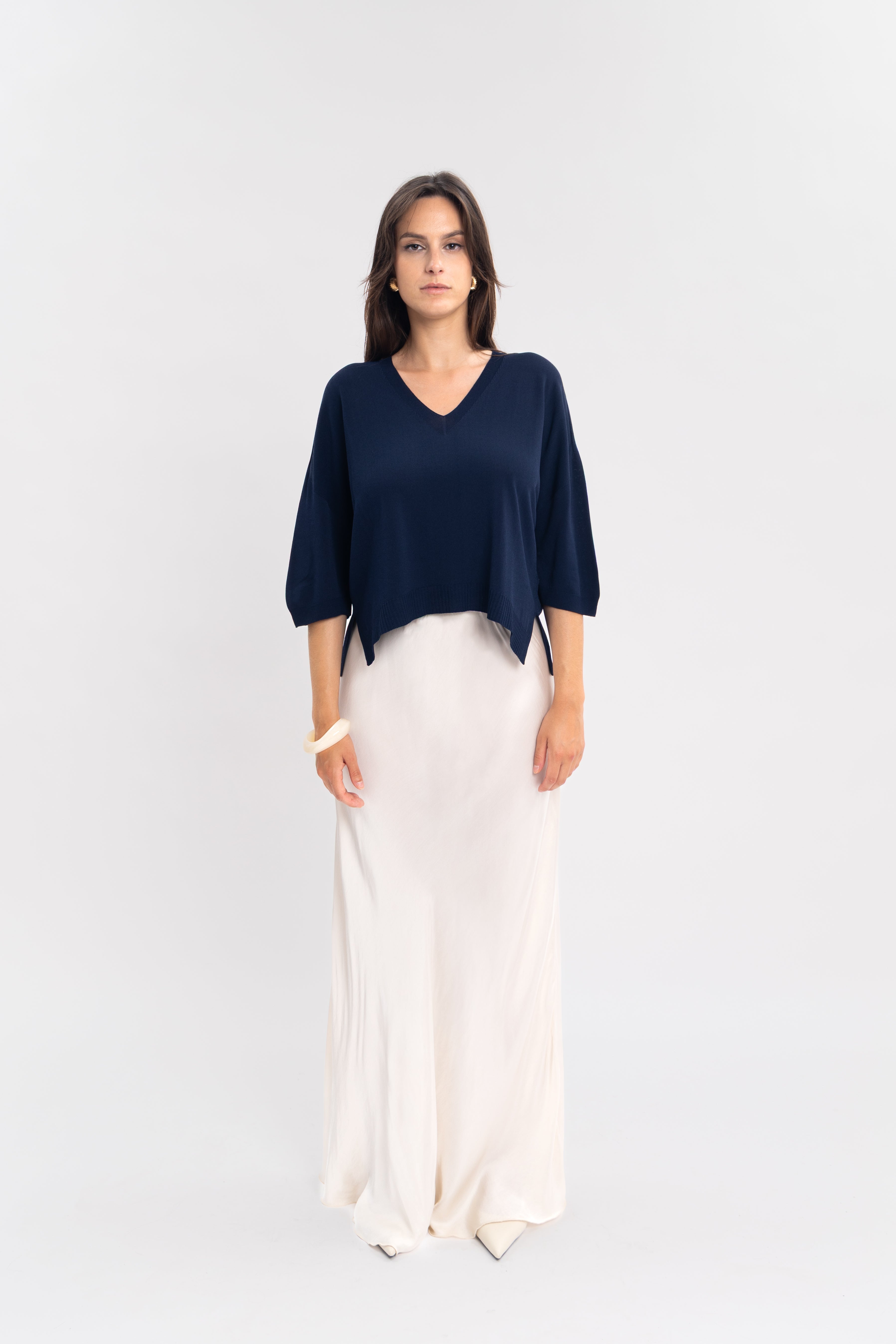 Maille froide sans couture avec fentes