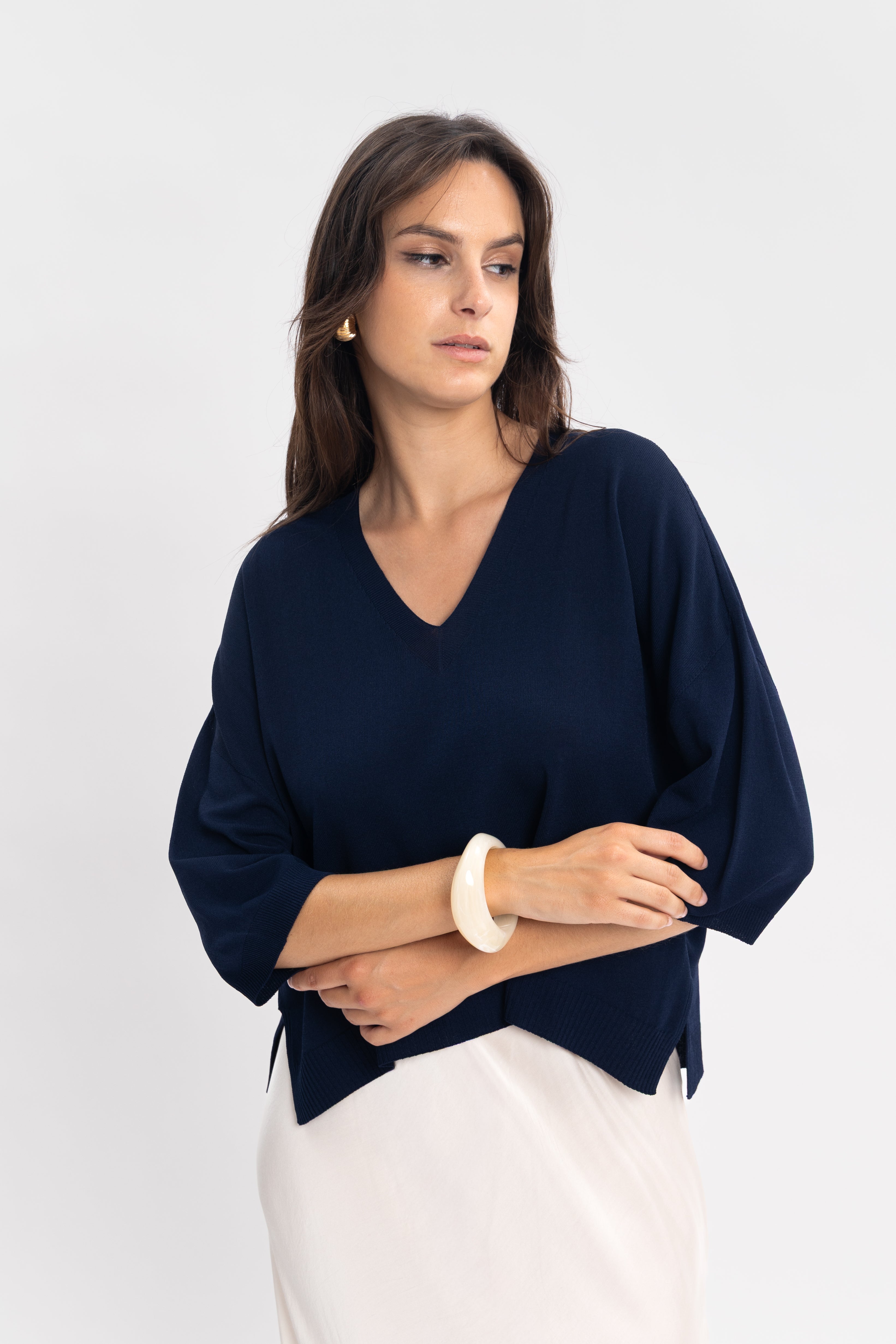 Maille froide sans couture avec fentes