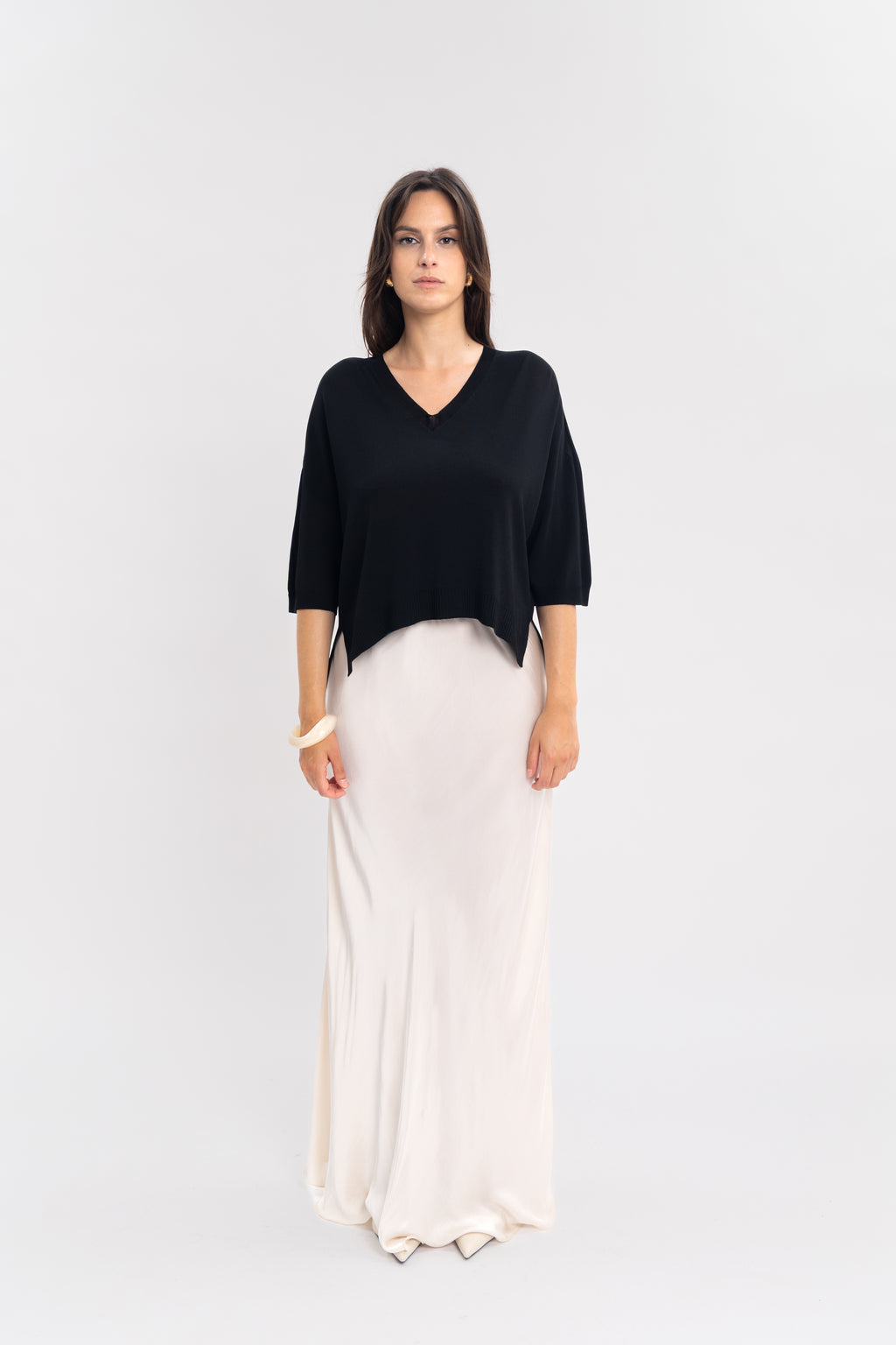 Maille froide sans couture avec fentes