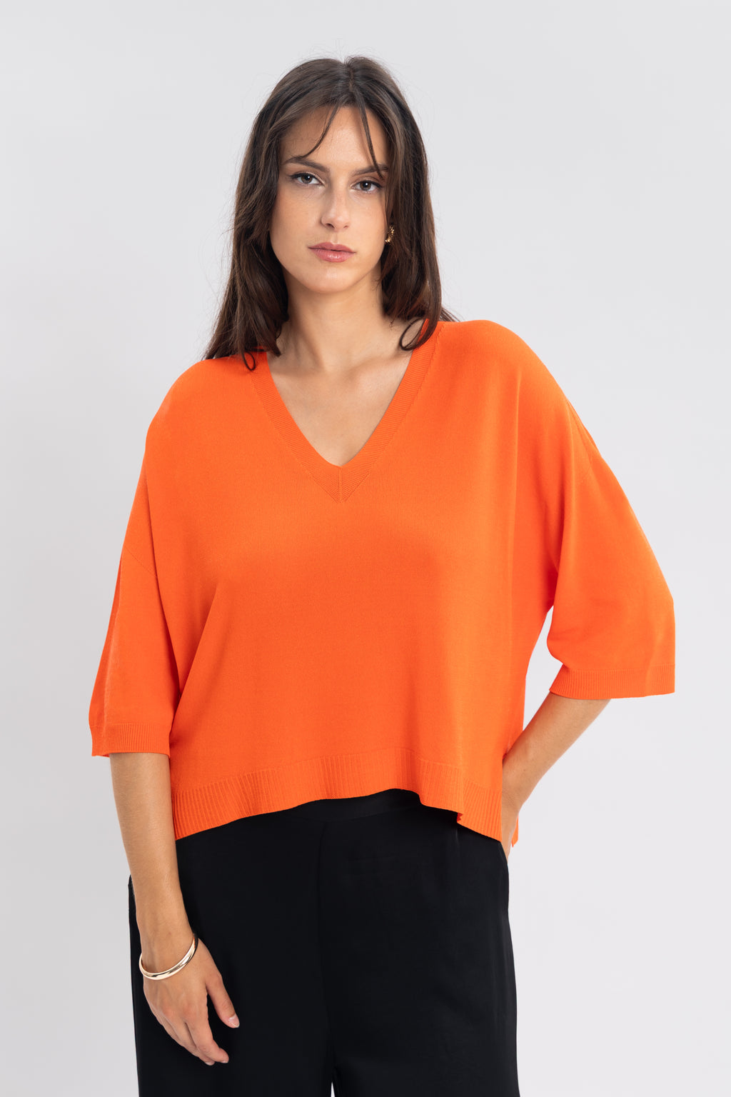 Maille froide sans couture avec fentes