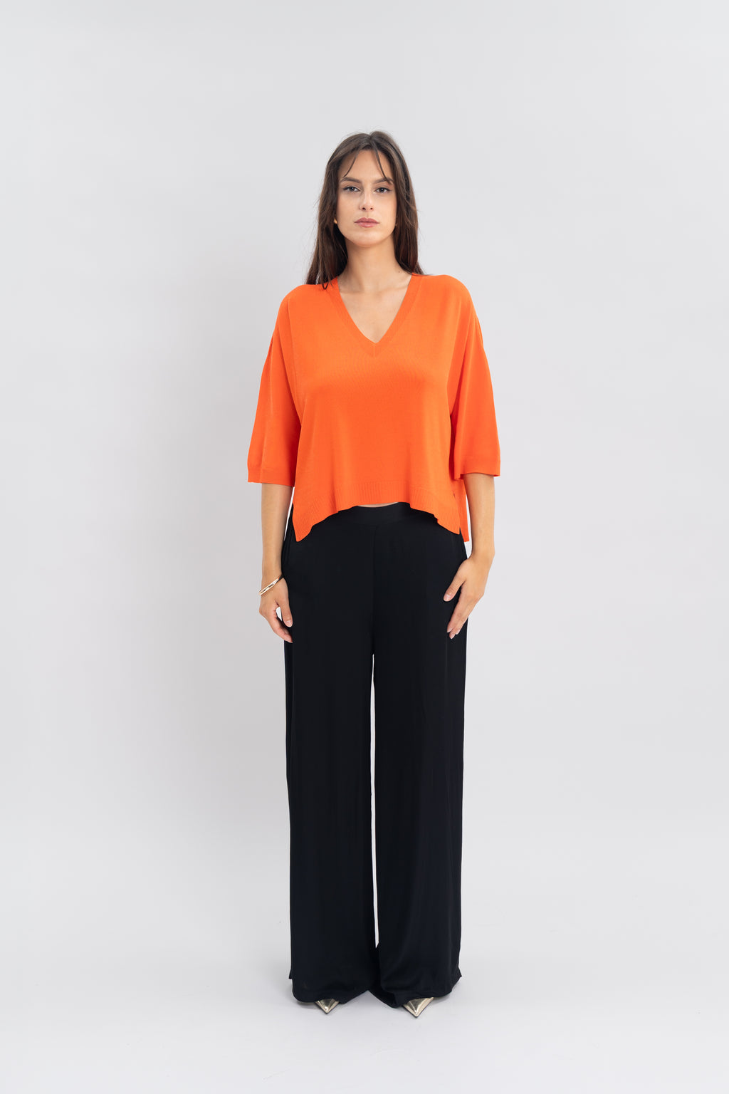 Maille froide sans couture avec fentes