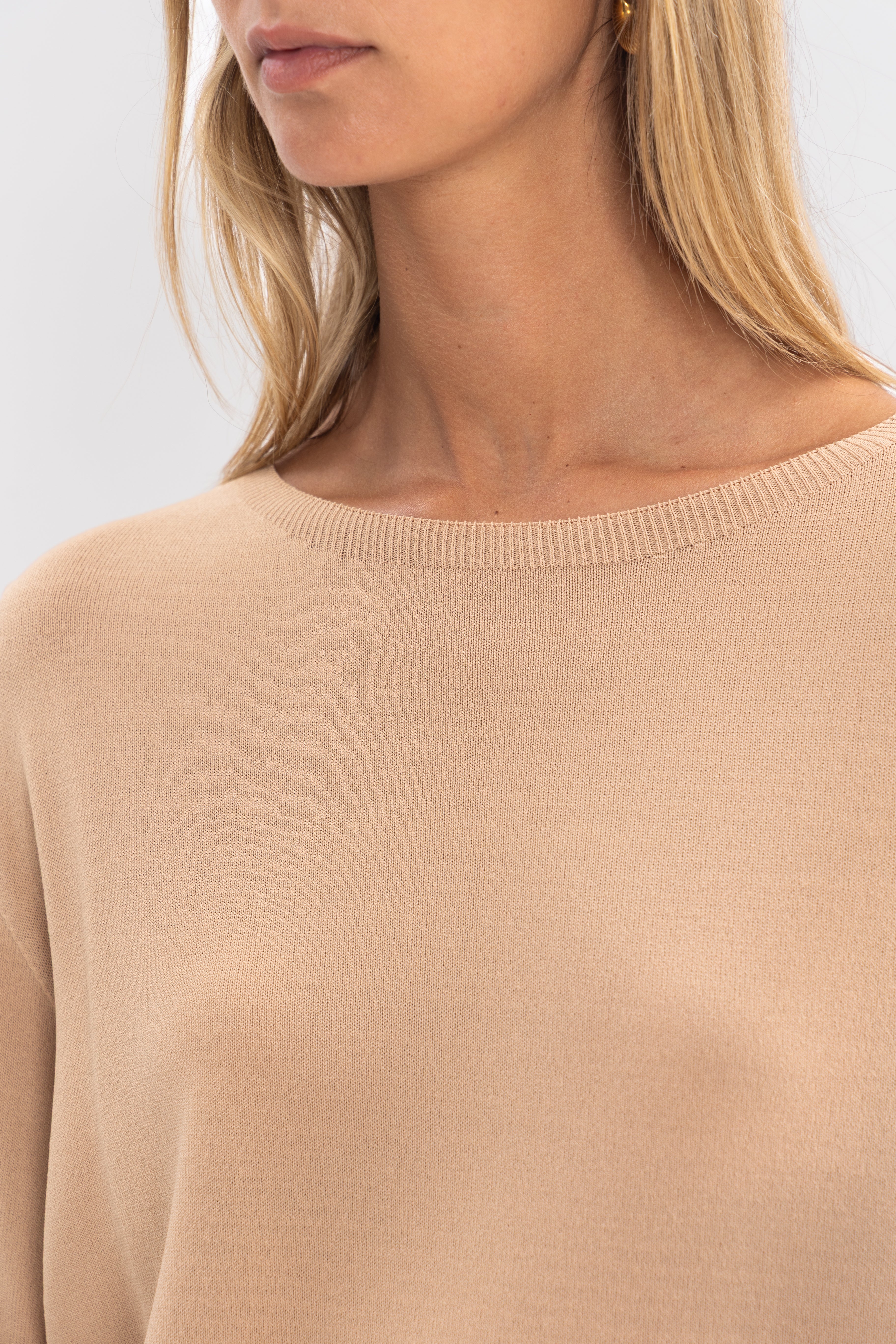 Maille froide sans couture col rond