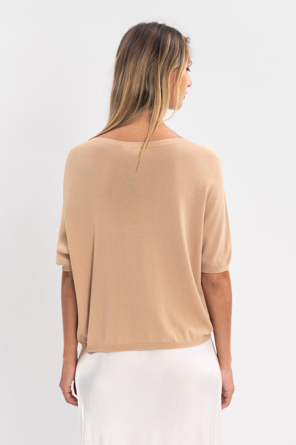 Maille froide sans couture col rond