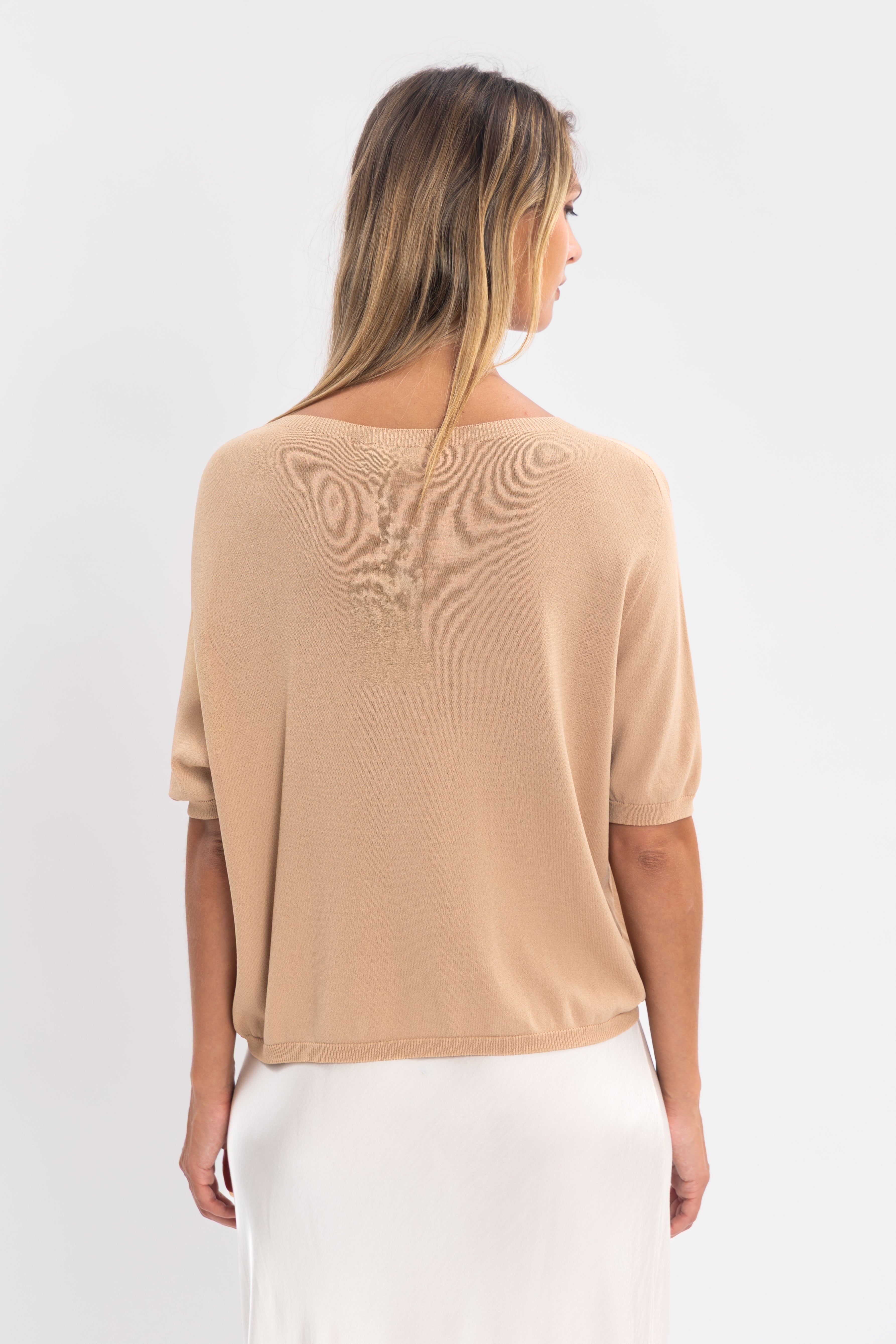 Maille froide sans couture col rond