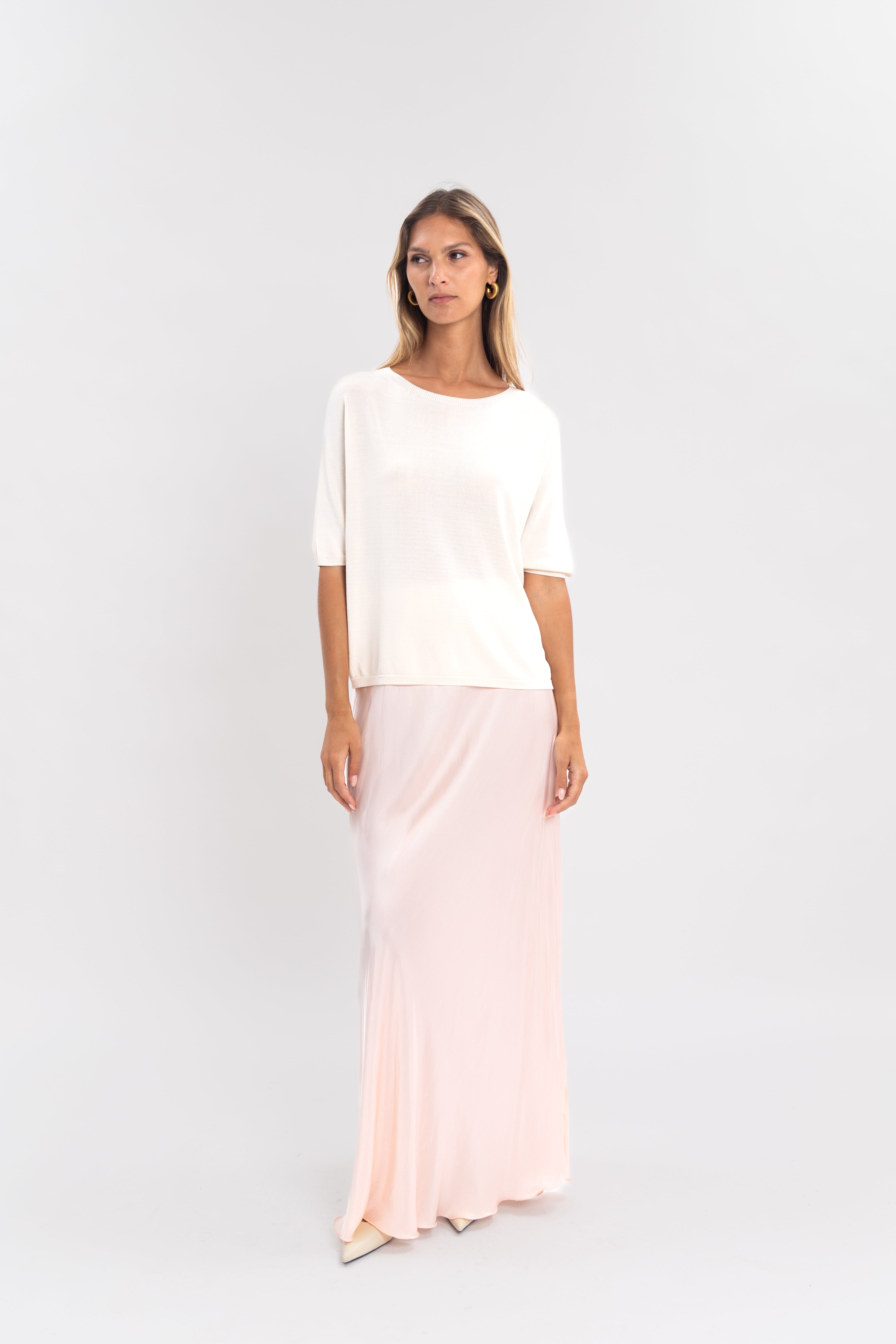 Maille froide sans couture col rond