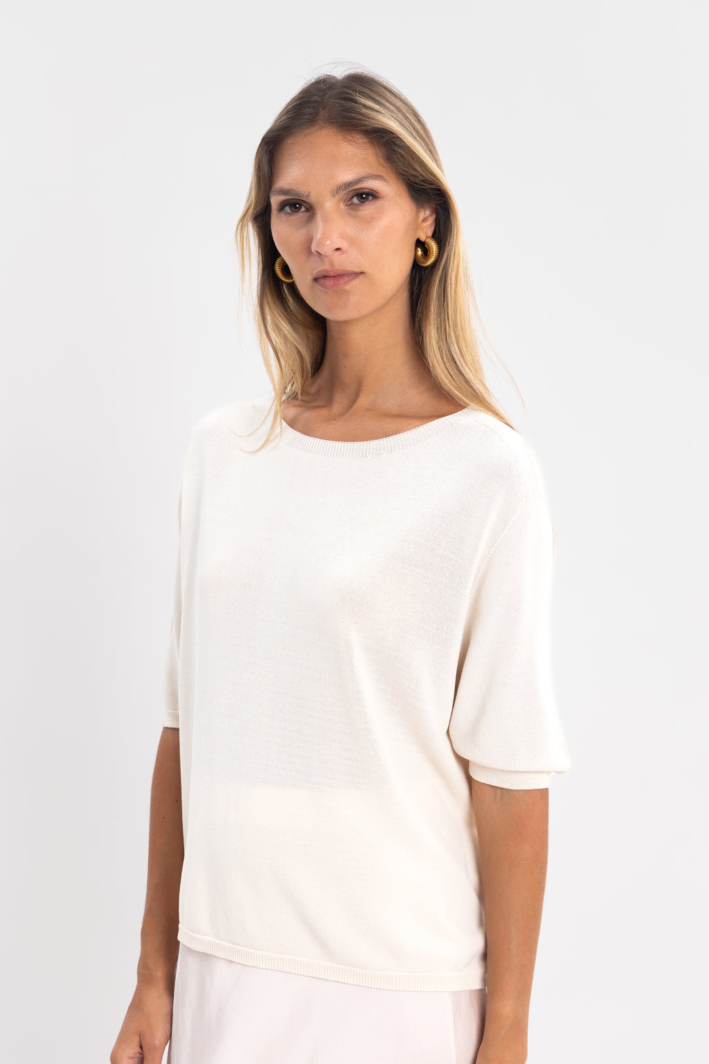 Maille froide sans couture col rond
