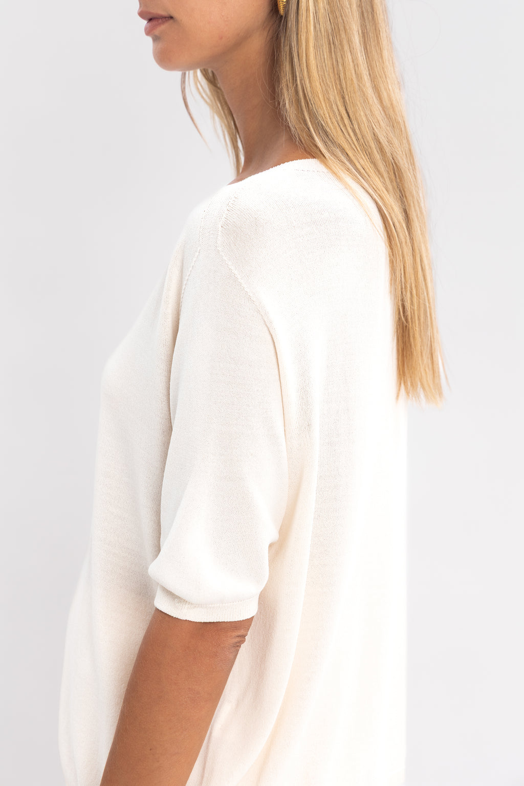 Maille froide sans couture col rond