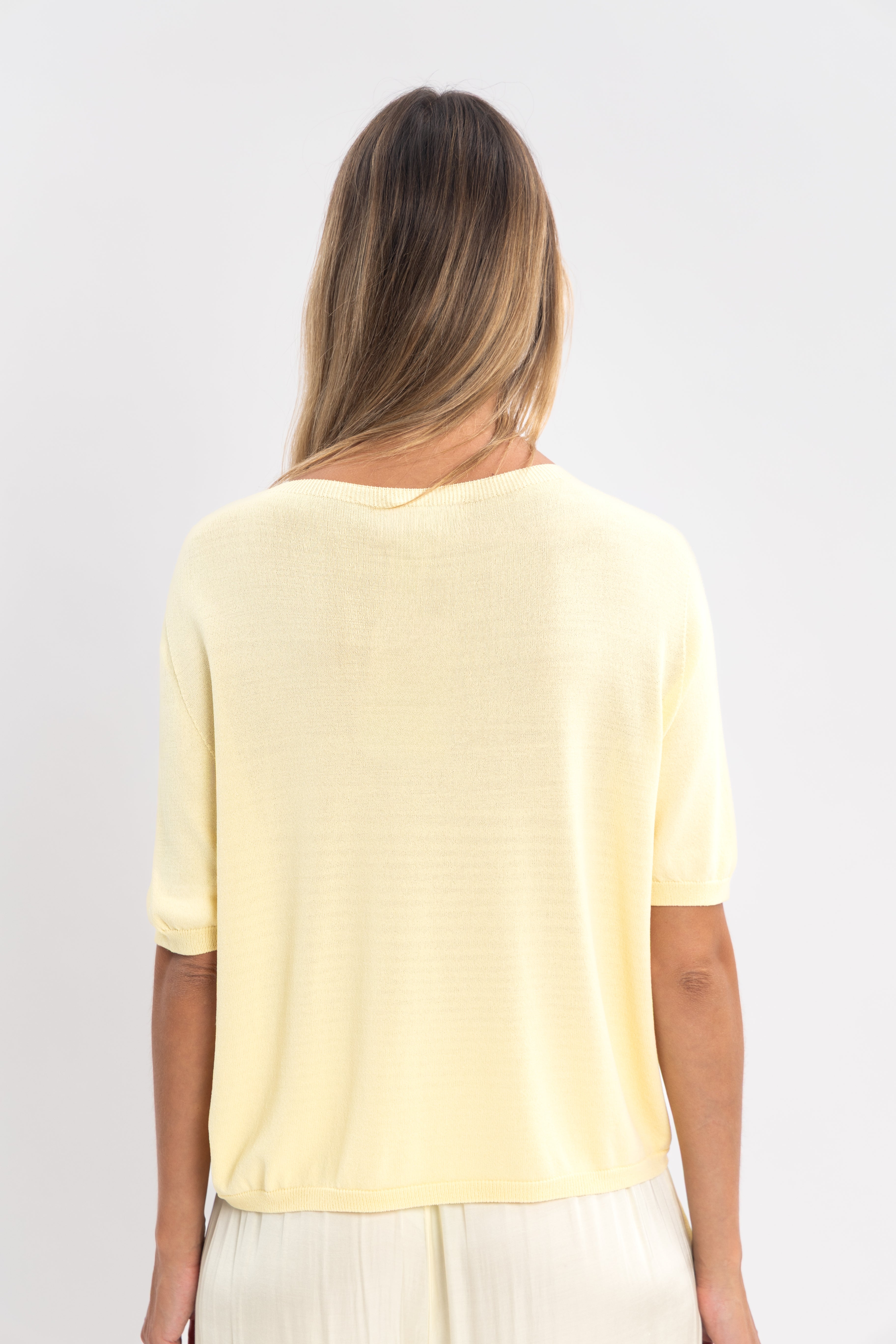 Maille froide sans couture col rond