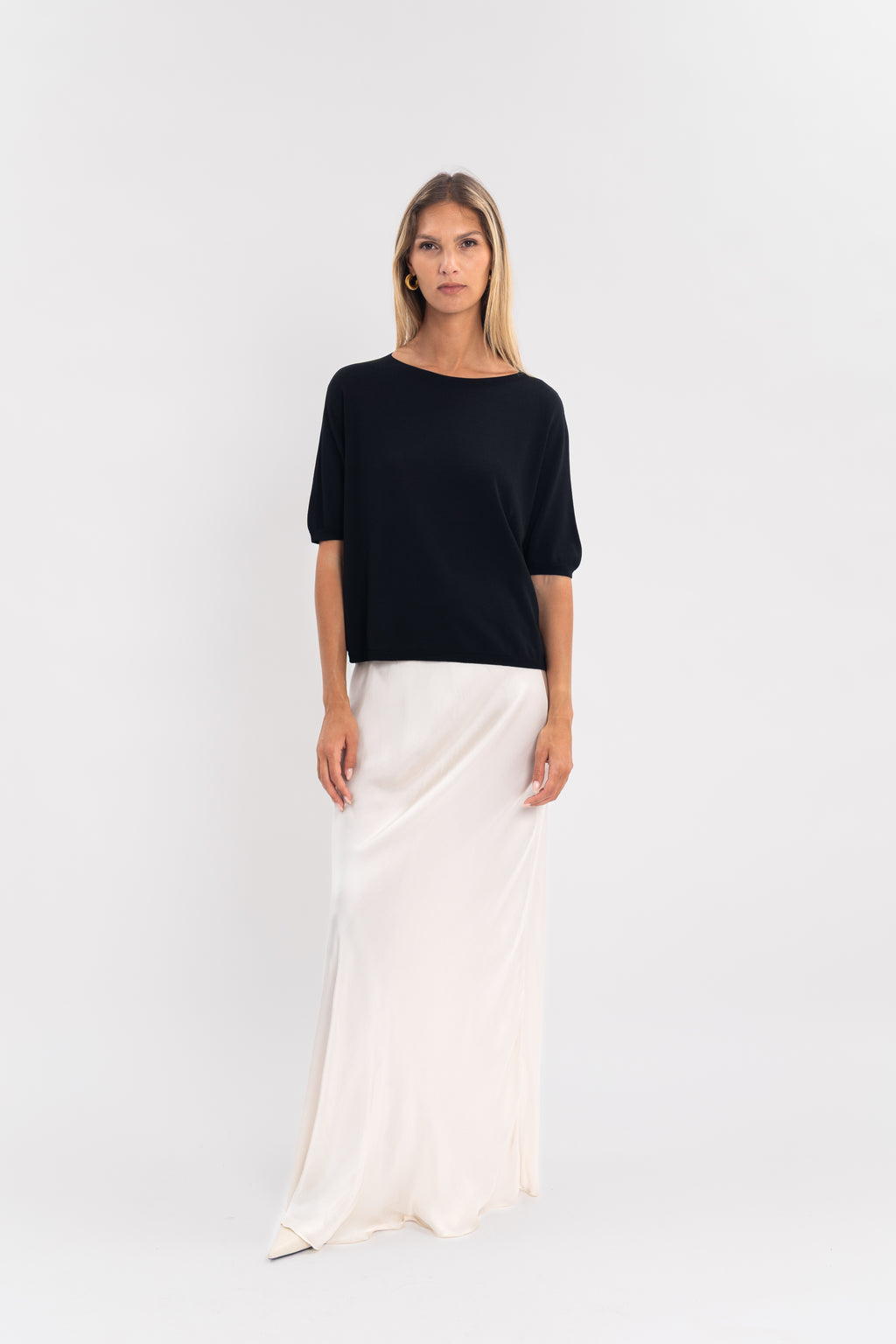 Maille froide sans couture col rond
