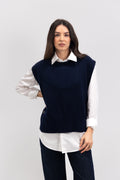 Pull poncho avec bouton sur les côtés