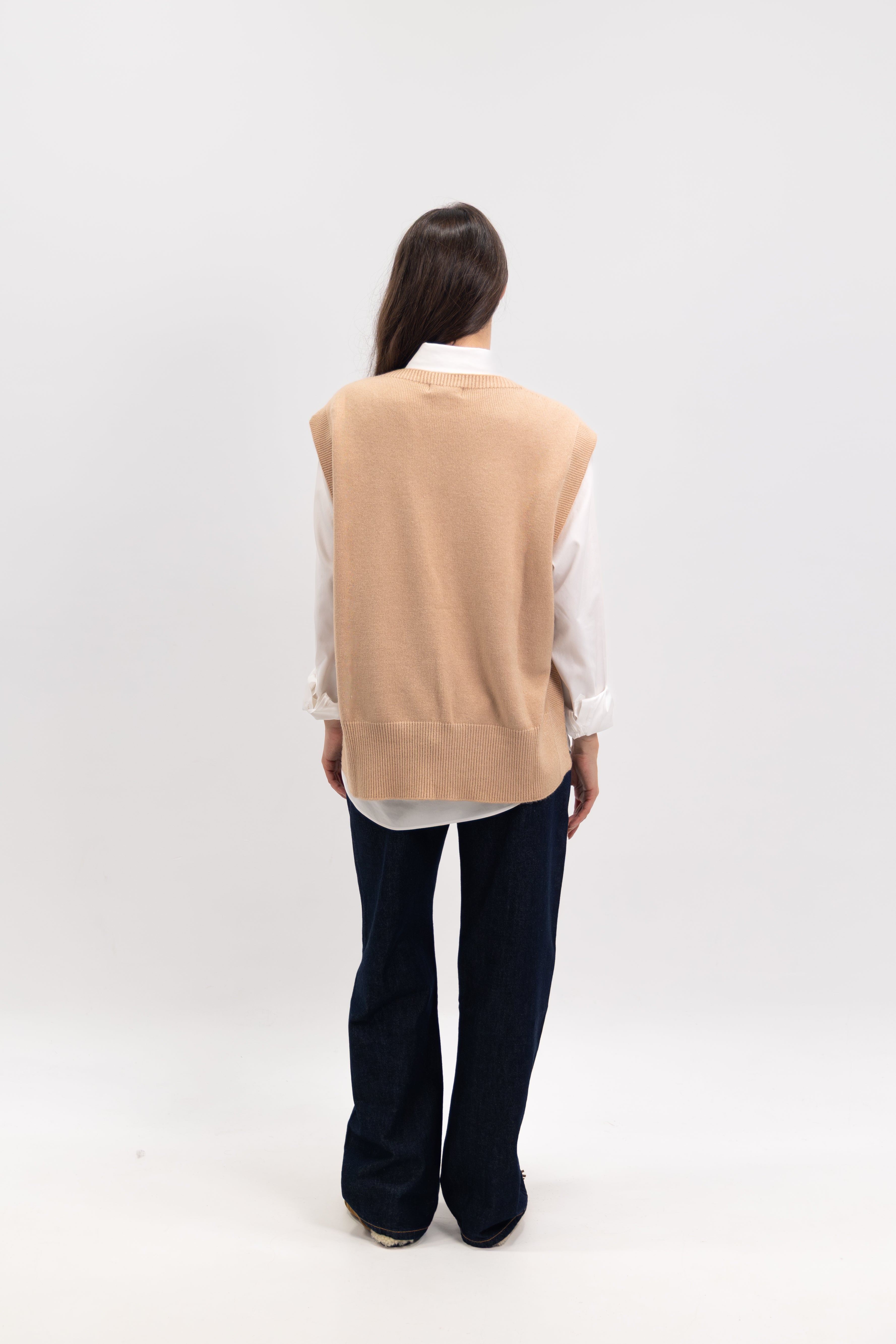 Pull poncho avec bouton sur les côtés