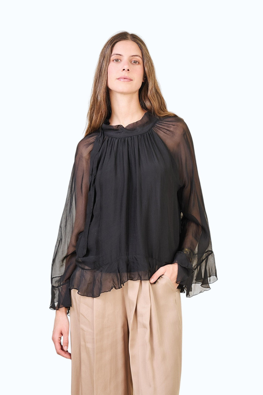 Blouse en soie vaporeuse