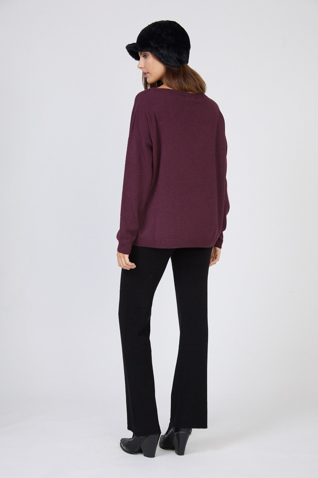 Pull col bateau coupe overzise