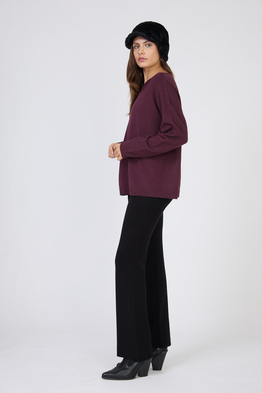 Pull col bateau coupe overzise