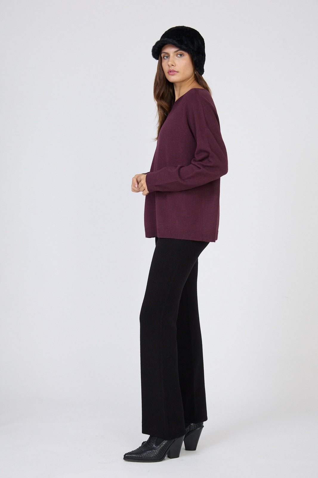 Pull col bateau coupe overzise