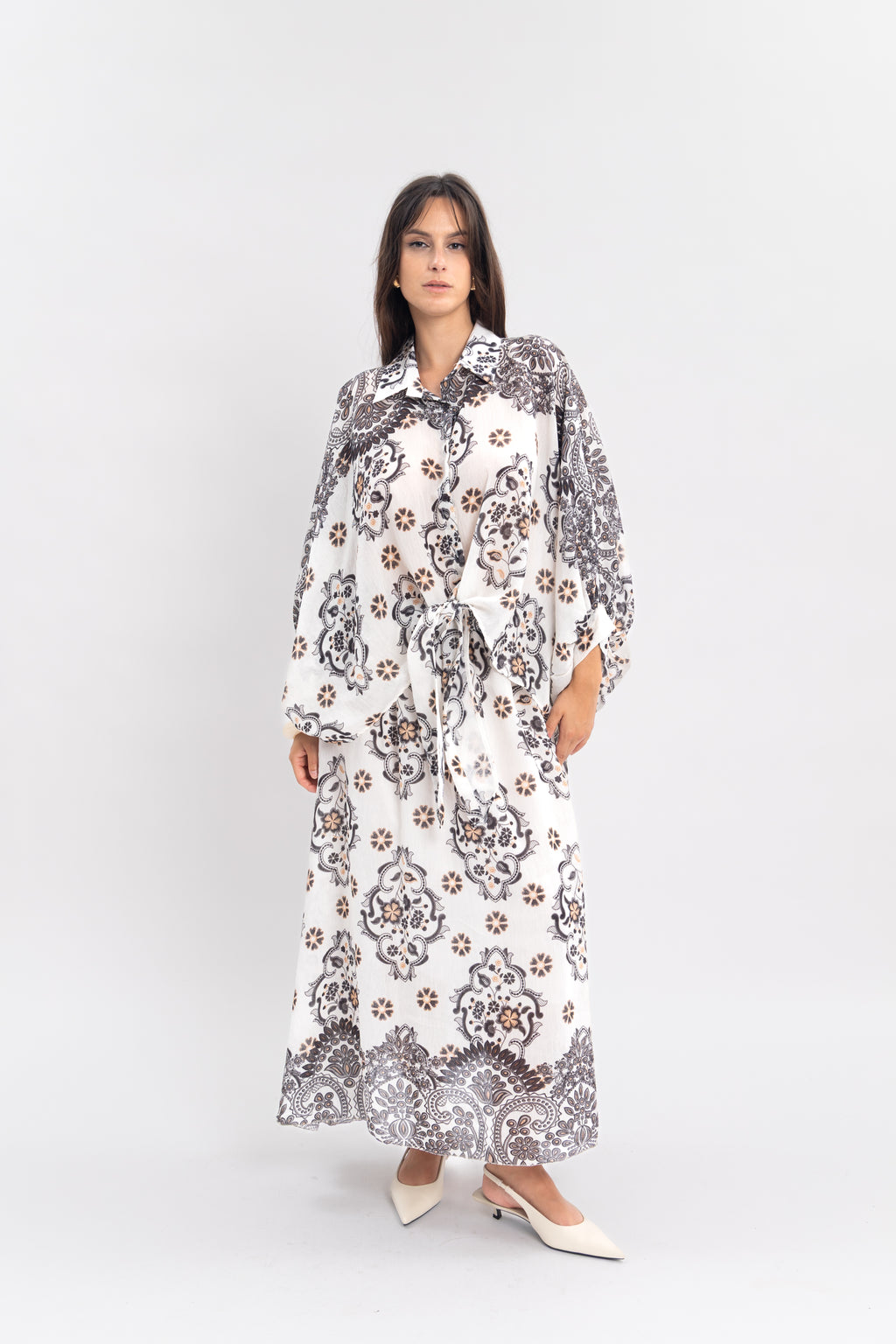 Blouse imprimé avec noeud