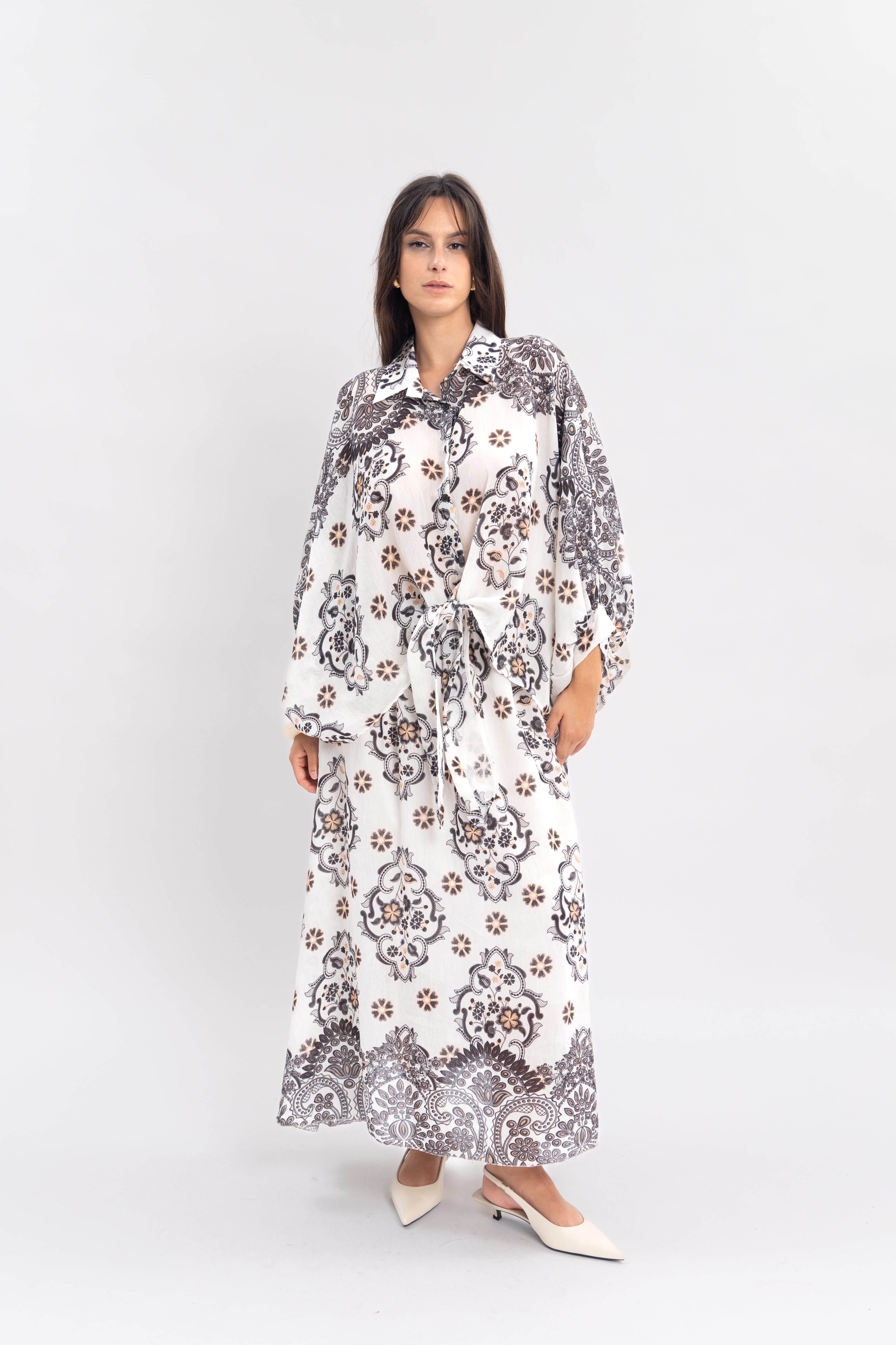Blouse imprimé avec noeud