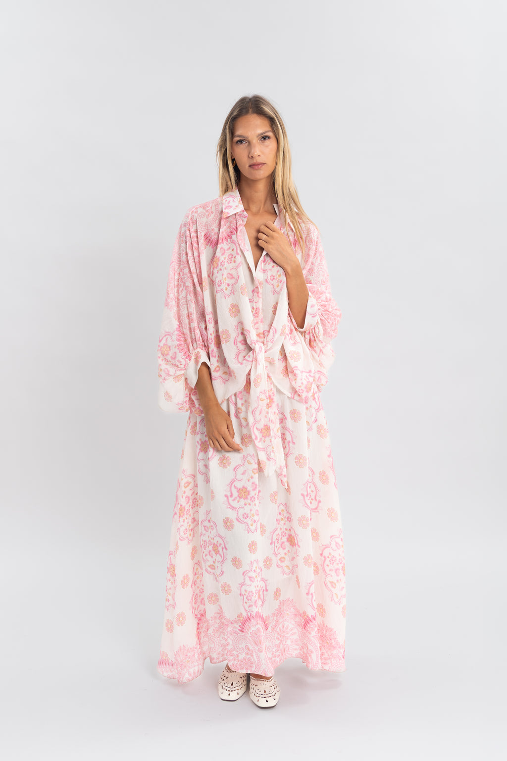 Blouse imprimé avec noeud