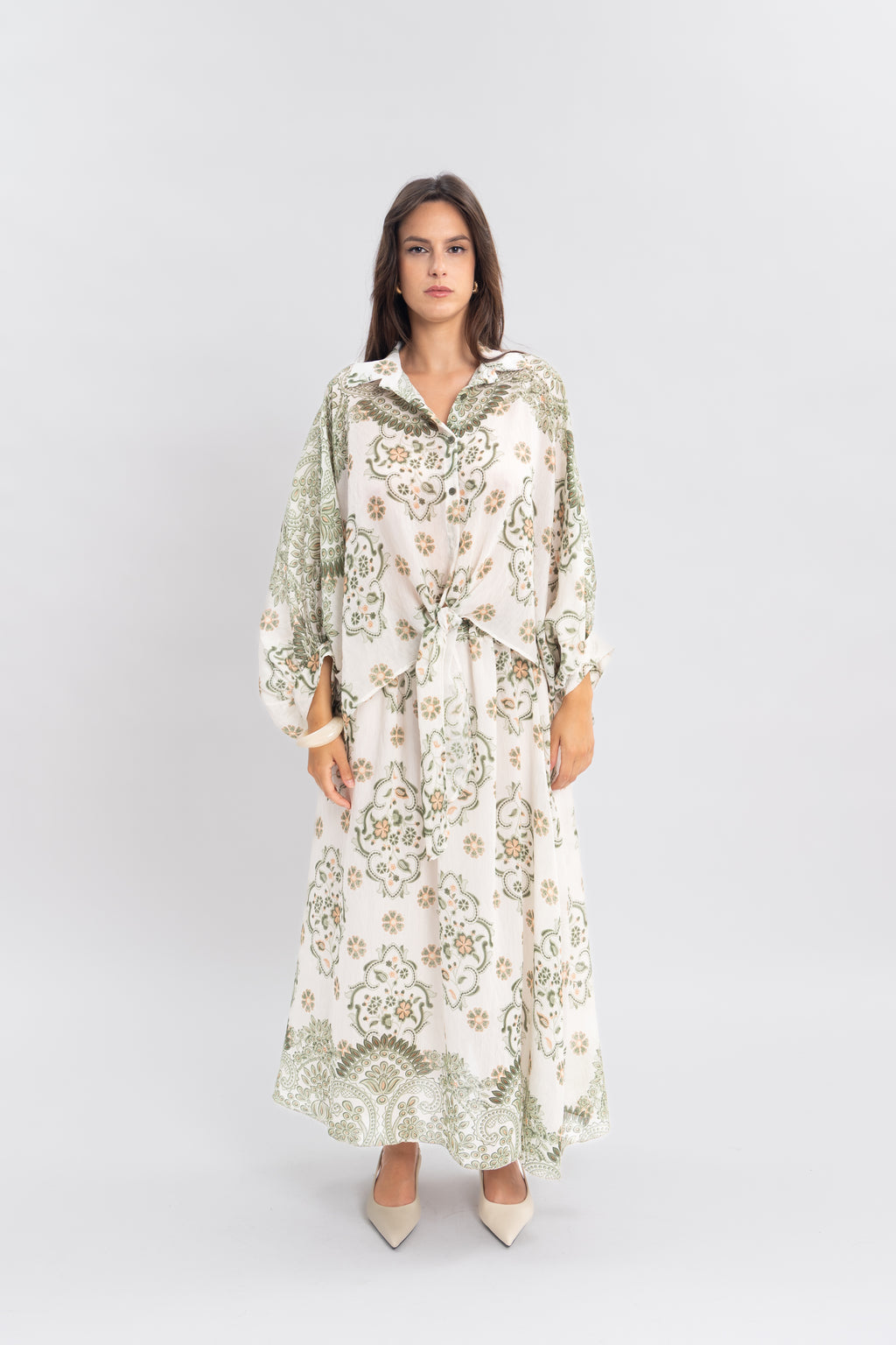 Blouse imprimé avec noeud