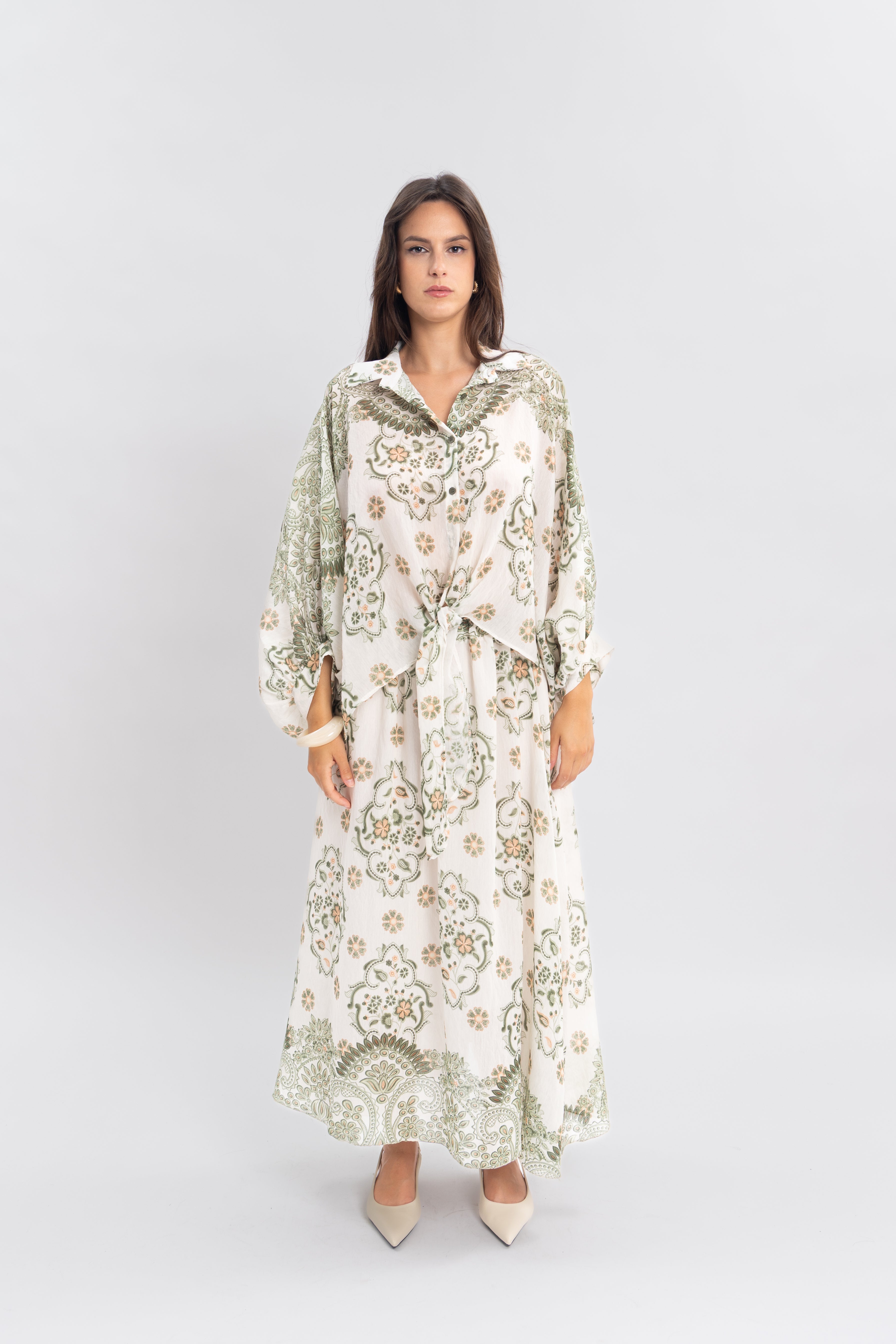 Blouse imprimé avec noeud