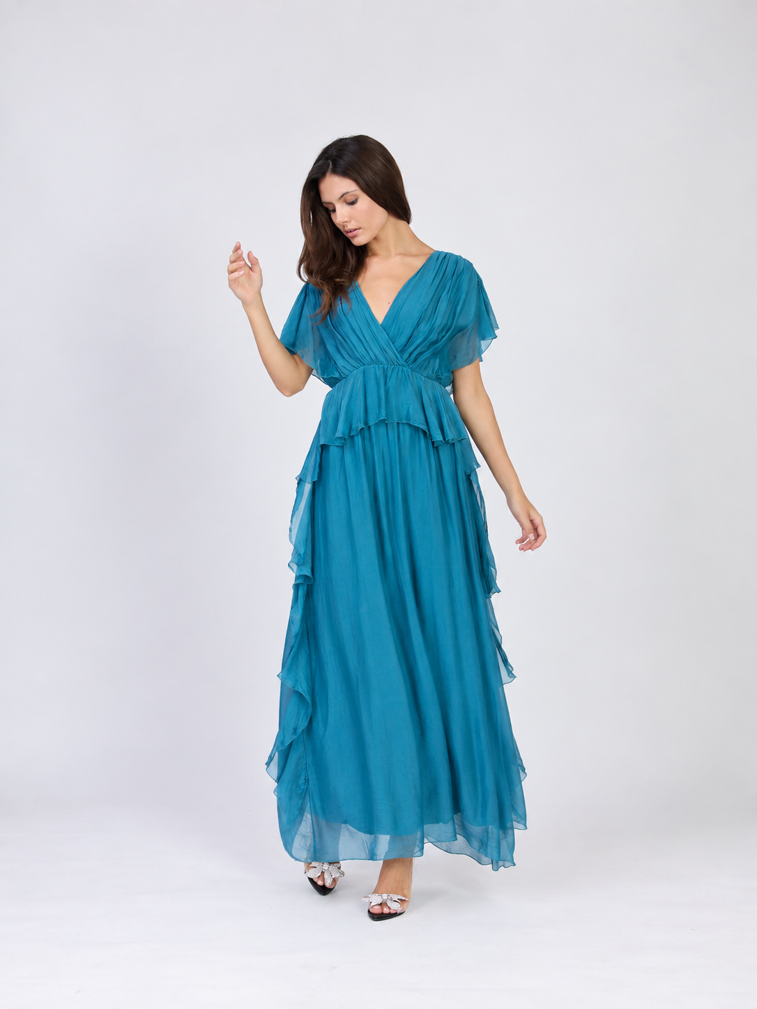 Flowing tiered maxi dress
