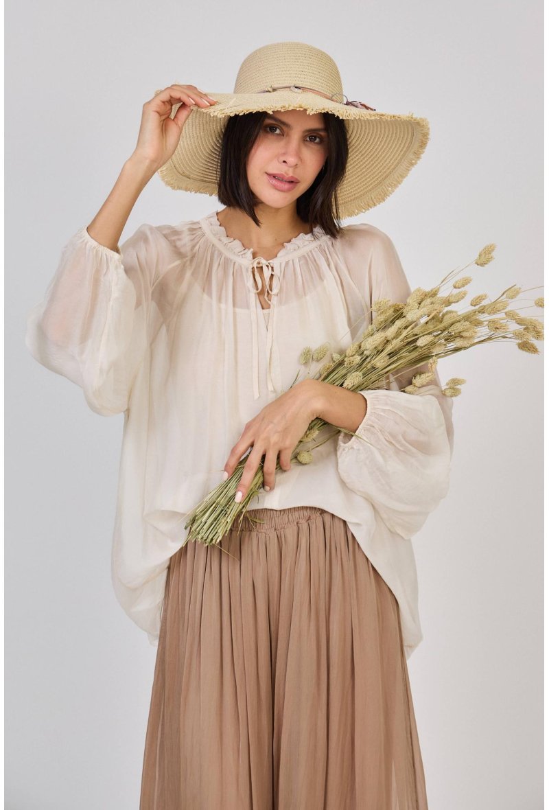 BLOUSE EN SOIE MELANGEE