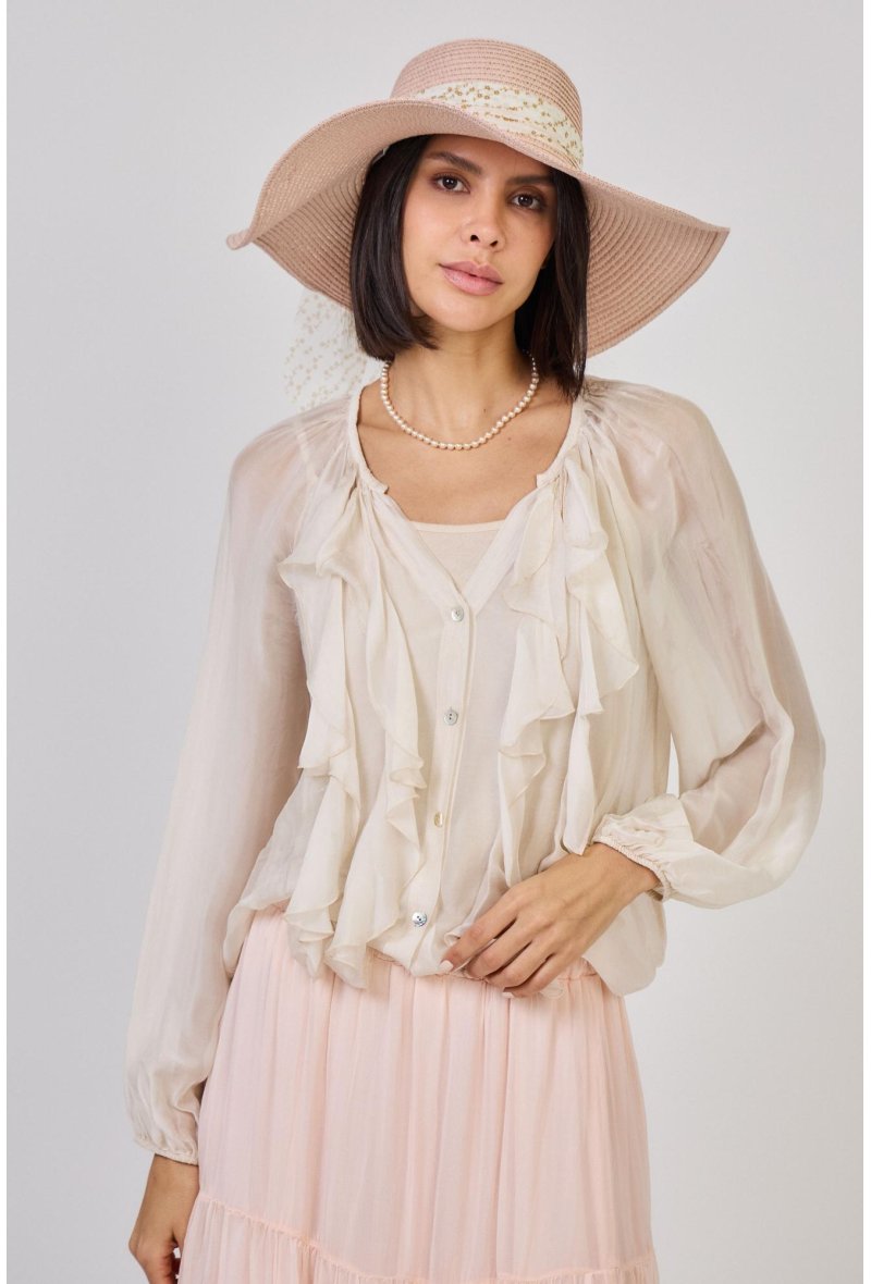 BLOUSE EN SOIE MELANGEE