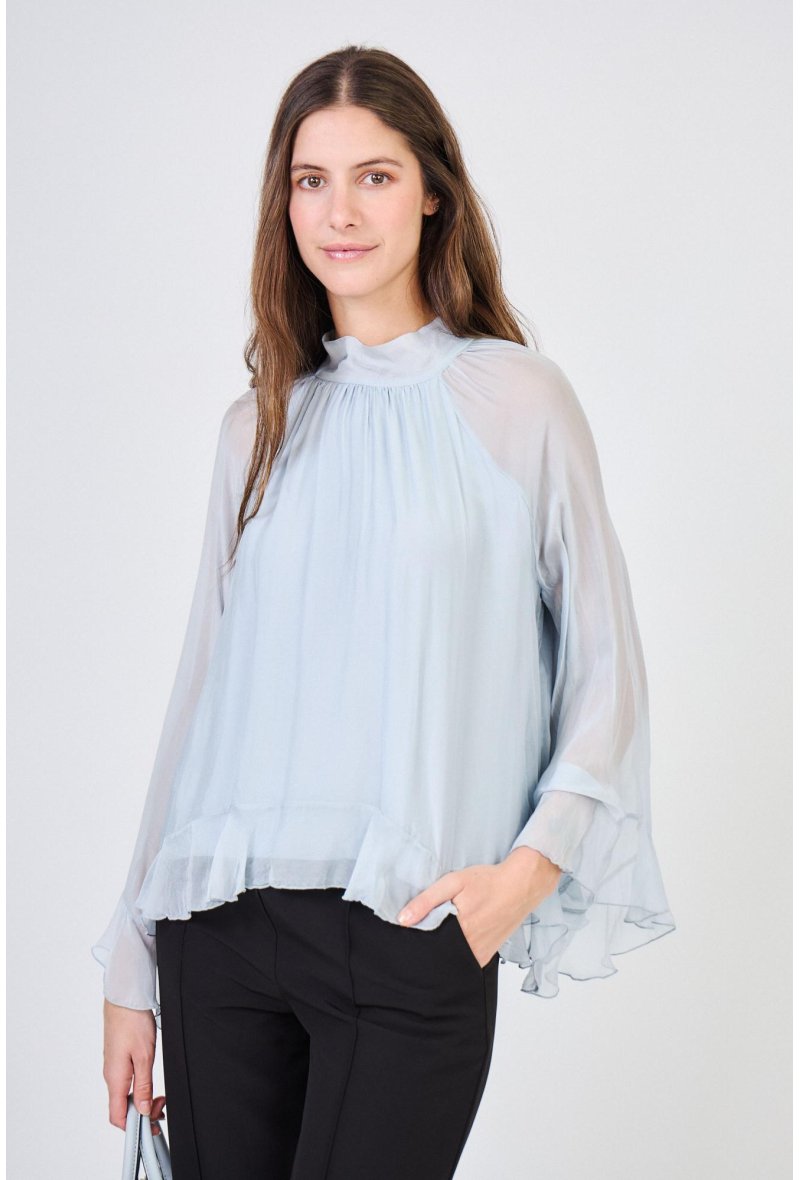 BLOUSE EN SOIE MELANGEE
