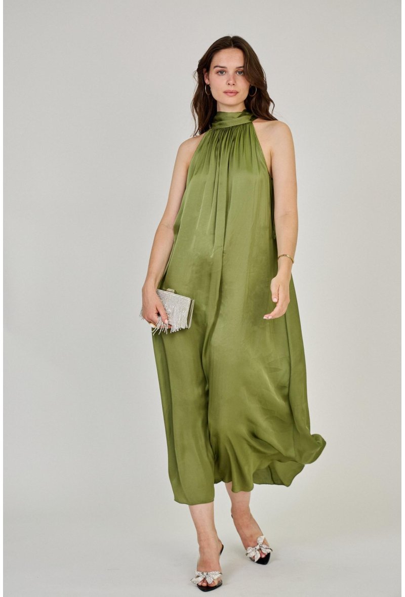 ROBE LONGUE EN SOIE MÉLANGÉE