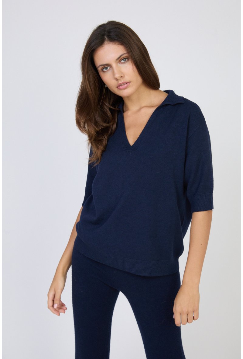 PULL COL POLO SANS COUTURE