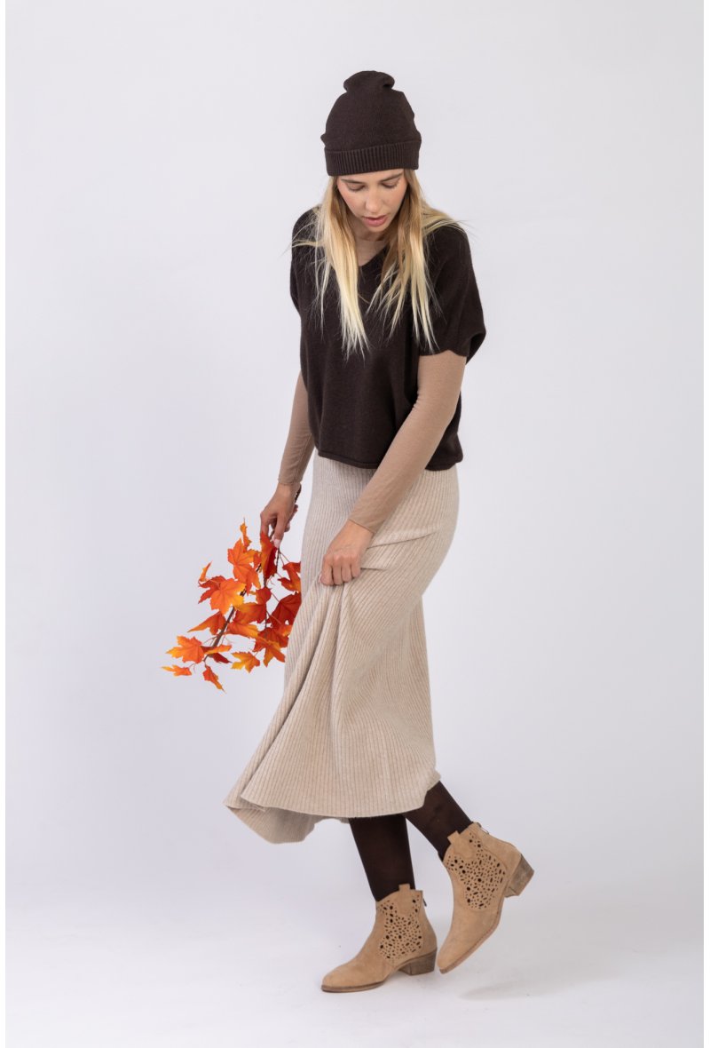 JUPE COTELEE LONGUE SANS COUTURE