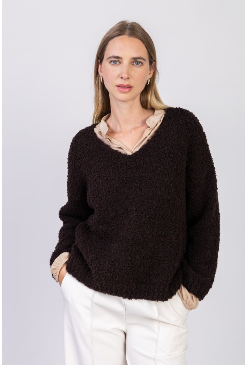PULL BOUCLETTE COL V