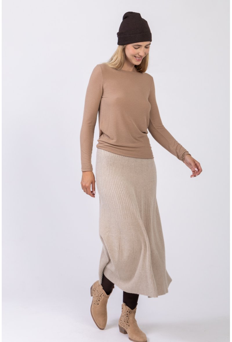 SOUS PULL COL BATEAU EN CACHEMIRE MÉLANGÉ