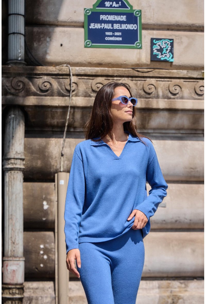 PULL COL POLO SANS COUTURE