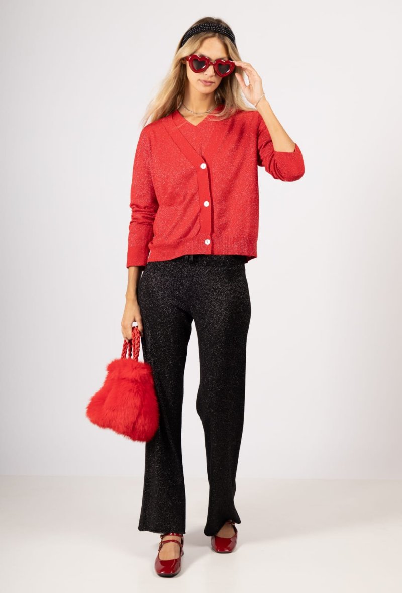 GILET COURT LUREX SANS COUTURE